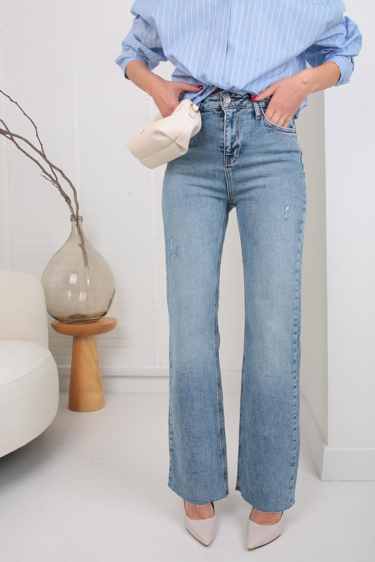 Açık Mavi Tırnaklı Butt Cut Jean (2001-2) JEAN