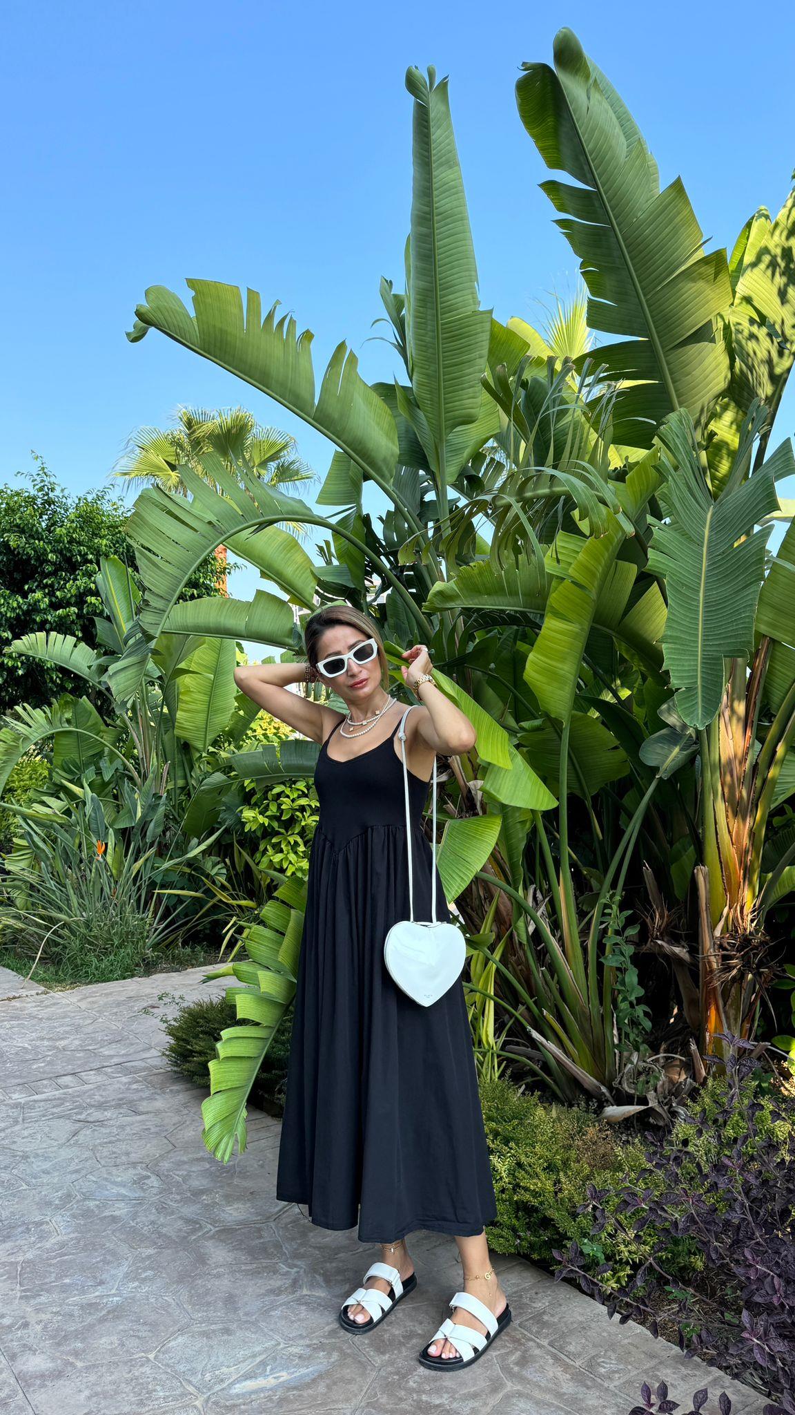 Askılı Fitilli Siyah Elbise ELBİSE