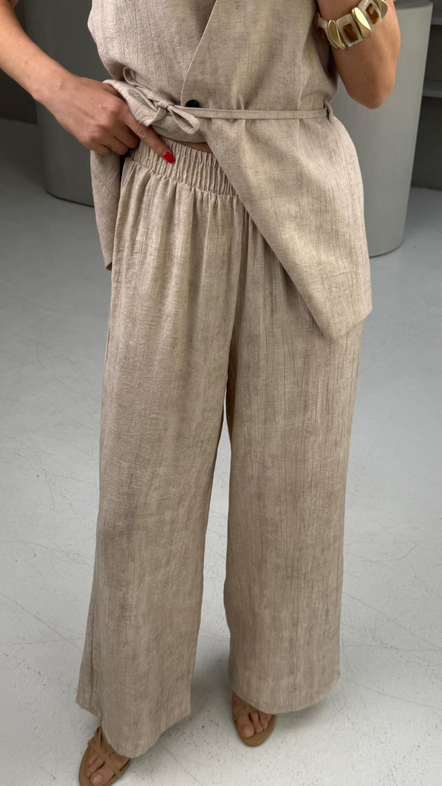 Bağlamalı Yelekli Kırçıllı Camel Takım TAKIM | NO33