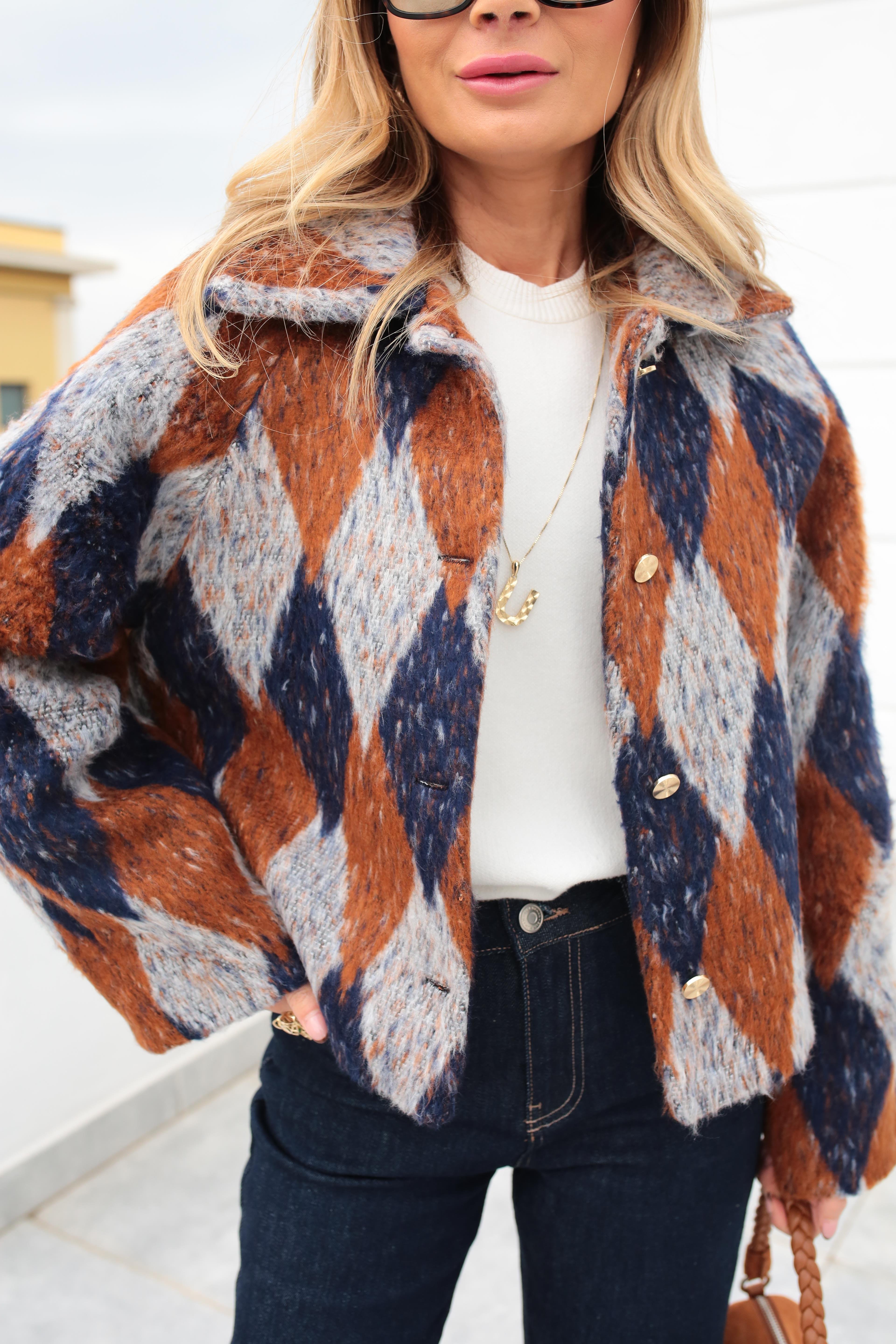 Baklava Desen Jakar Ceket CEKET