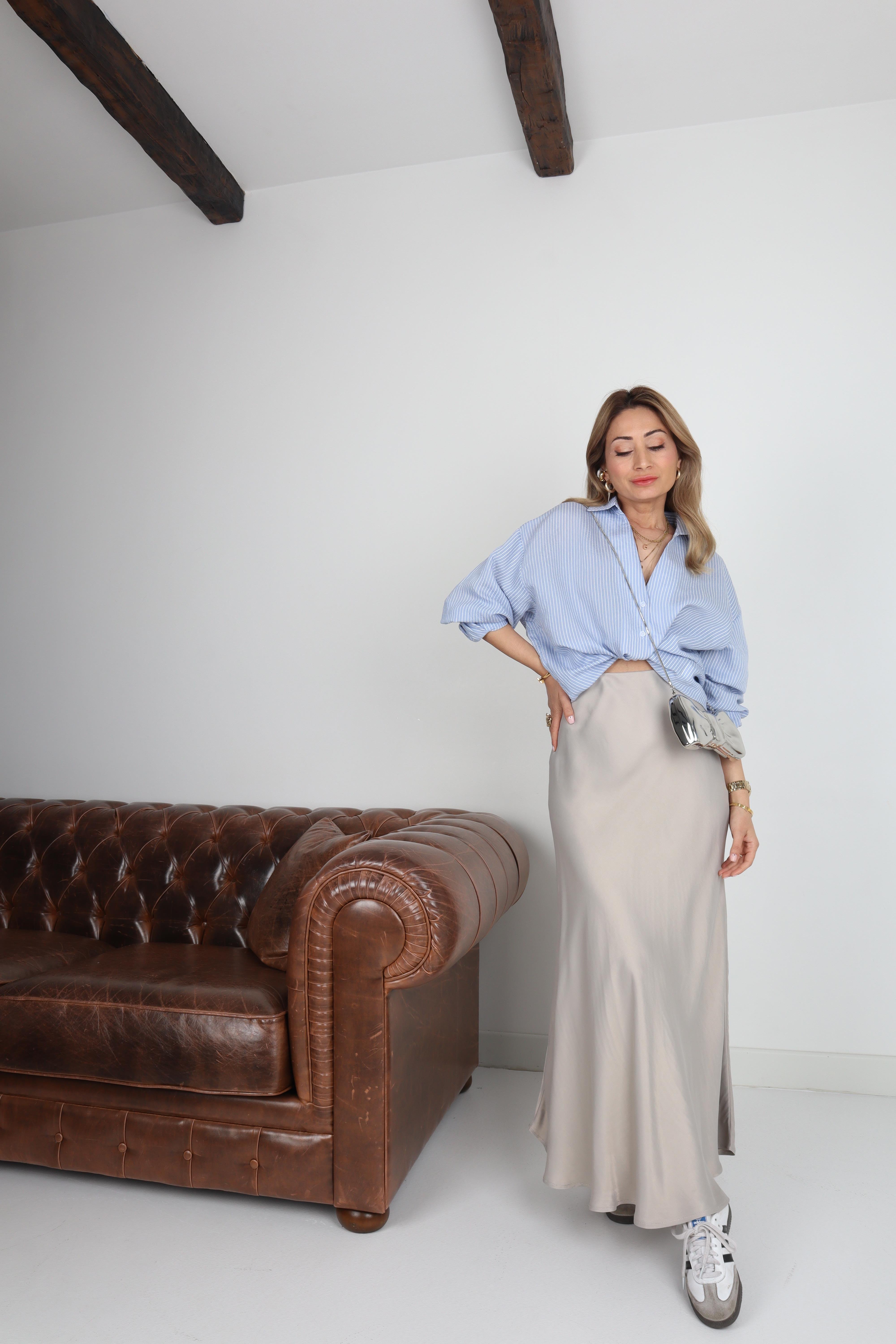 Bej Maxi Boy Saten Etek ETEK