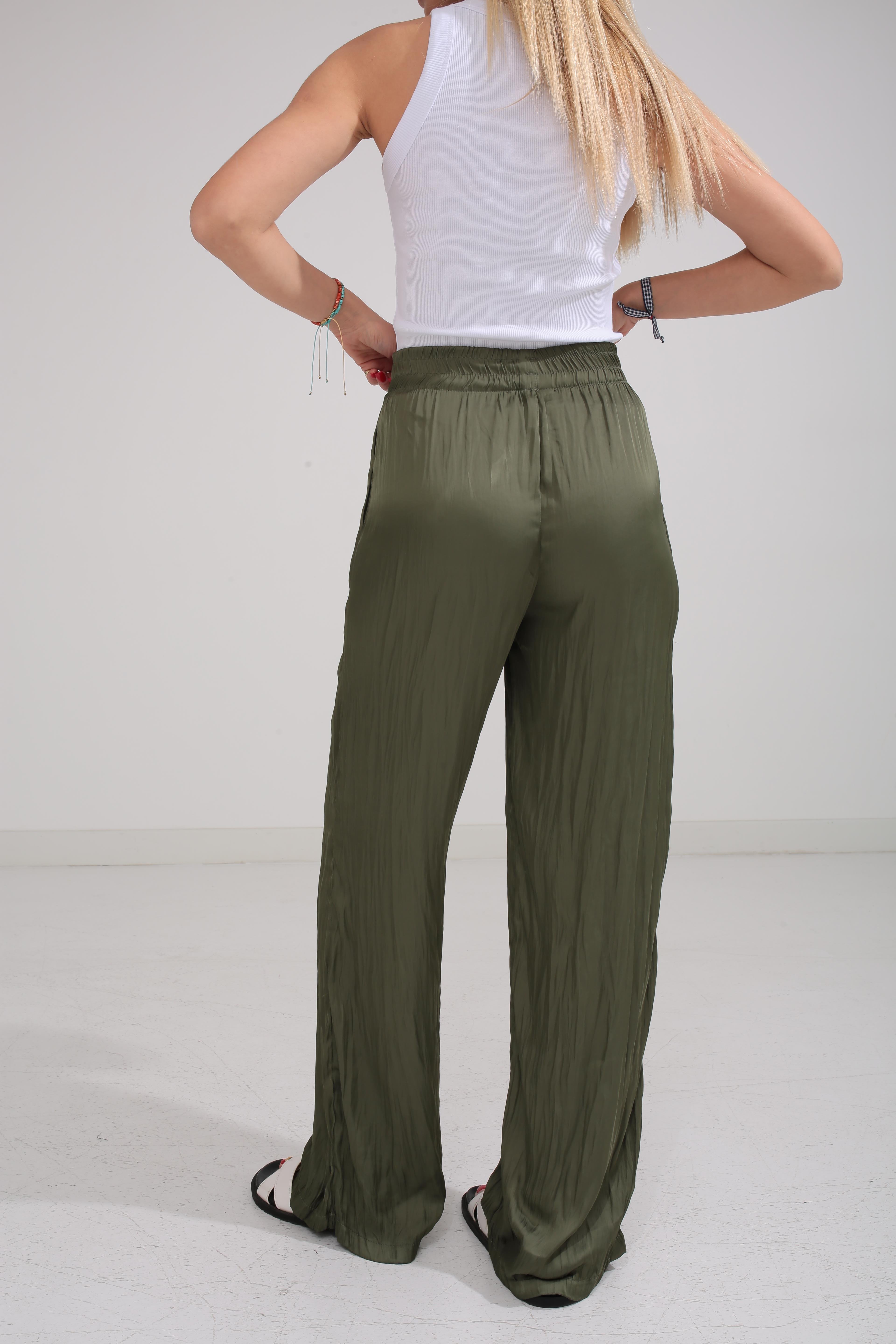 Beli Lastikli Haki Kraşlı Pantolon PANTOLON | NO33