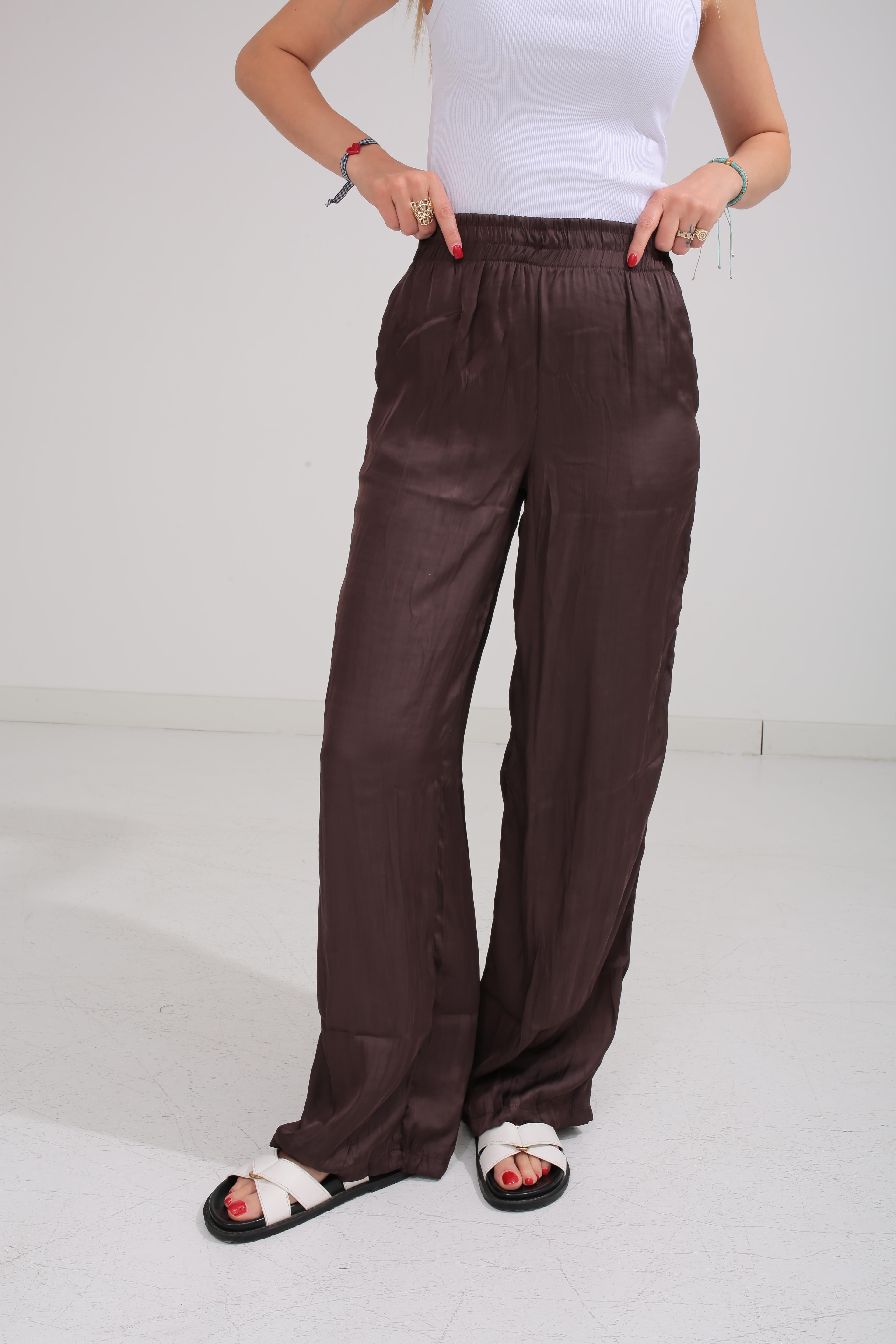 Beli Lastikli Kahve Kraşlı Pantolon PANTOLON | NO33