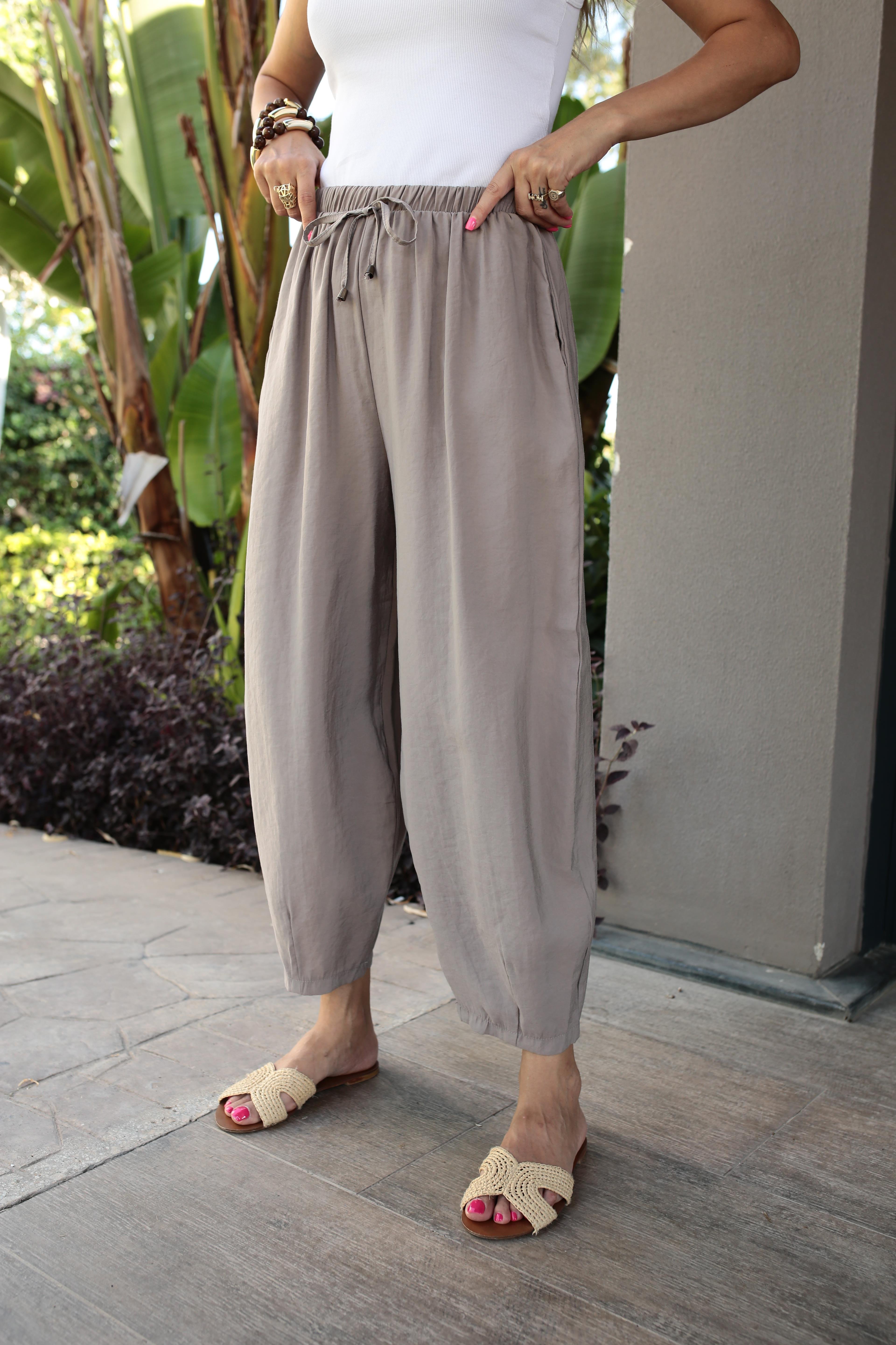 Beli Lastikli Tensel Vizon Şalvar Pantolon PANTOLON | NO33