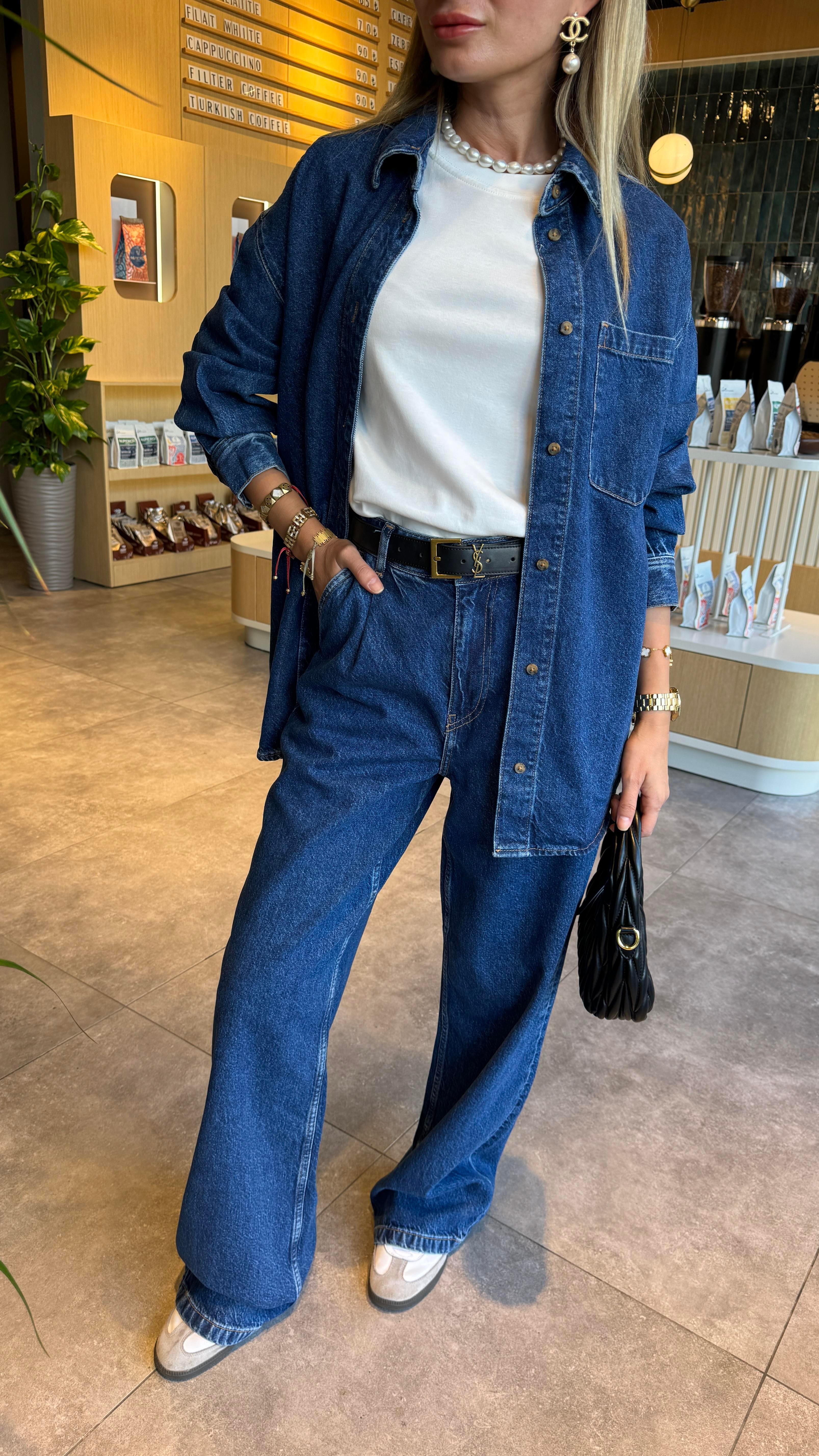 Beli Pileli Bol Paça Jean JEAN