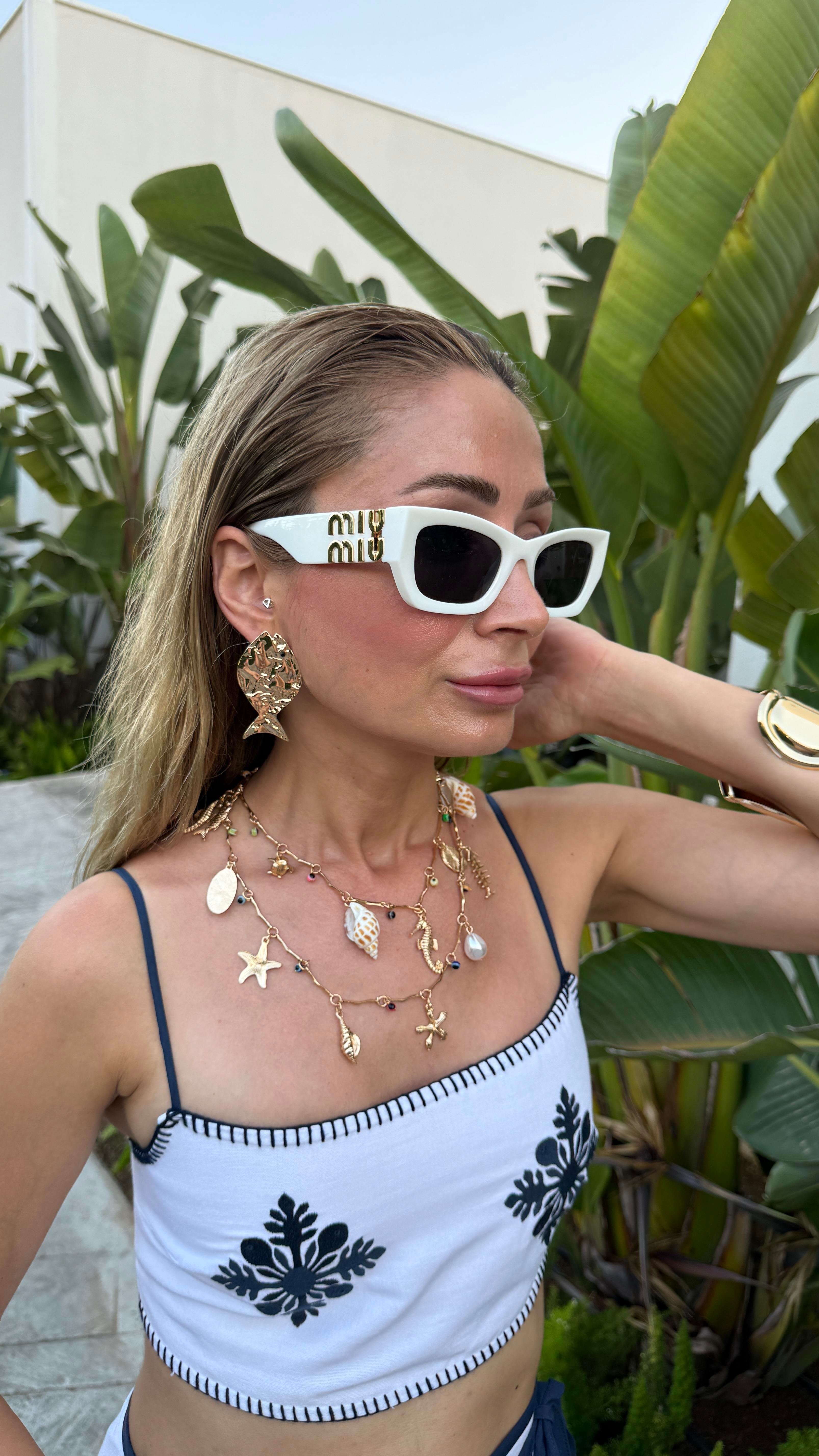 Beyaz Kemik Çerçeve Gözlük GÜNEŞ GÖZLÜĞÜ | NO33