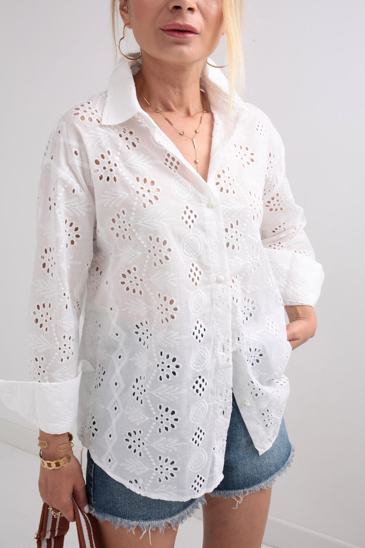 Beyaz Oversize Fisto Gömlek GÖMLEK | NO33