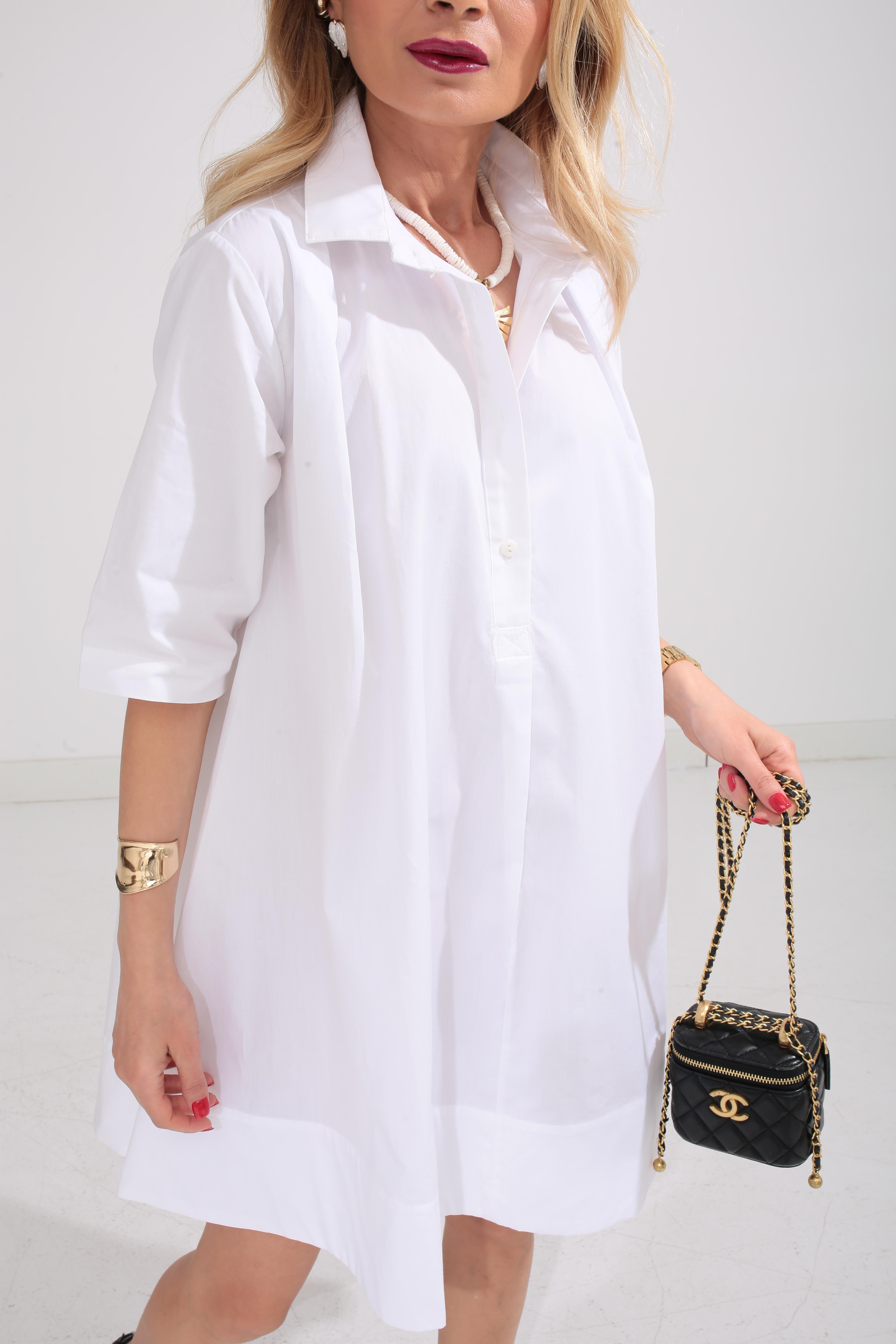 Beyaz Oversize Gömlek Elbise ELBİSE | NO33