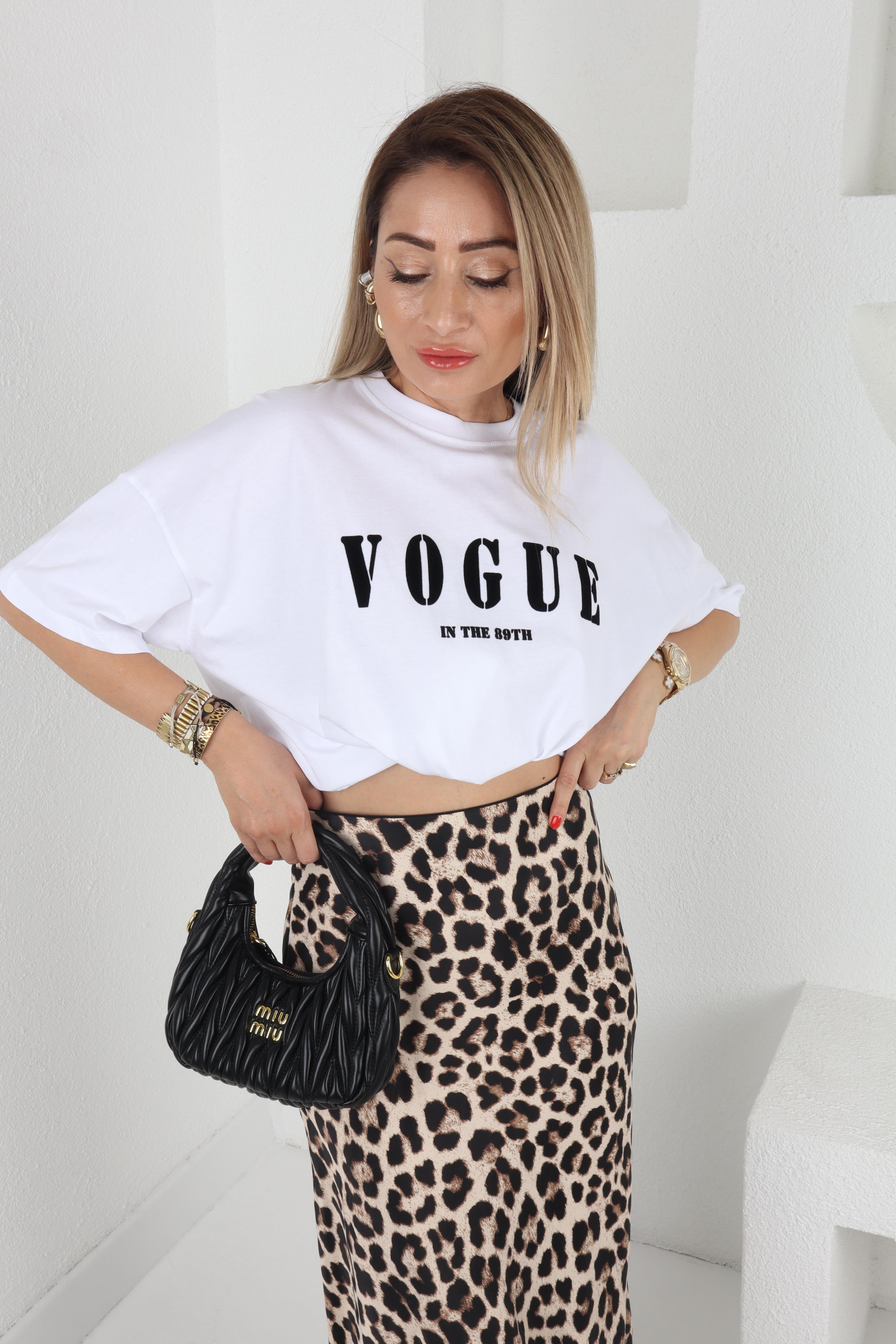 Beyaz Vogue Baskılı Tshirt T-SHİRT