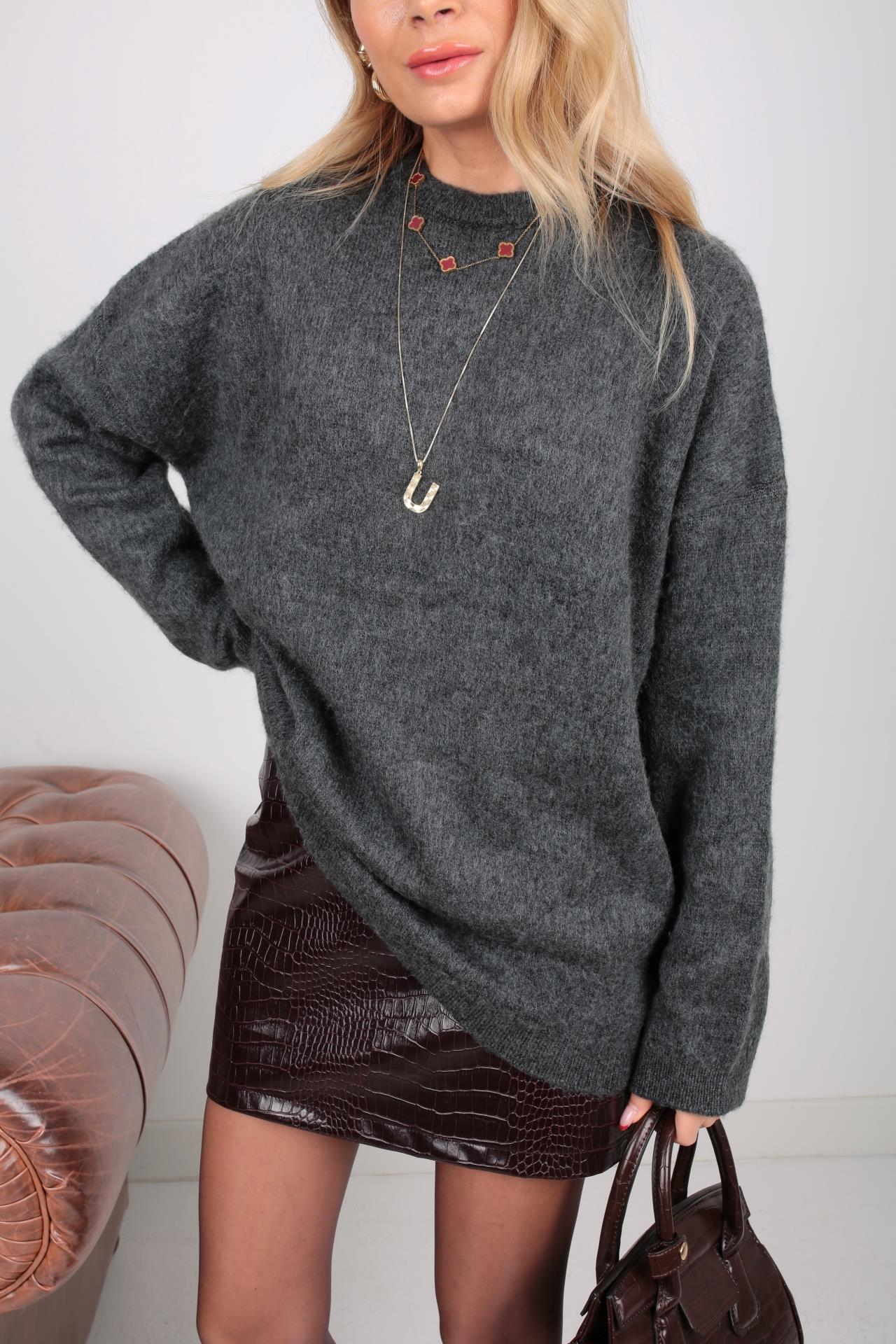 Bisiklet Yaka Füme Basic Kazak TRİKO VE KAZAK