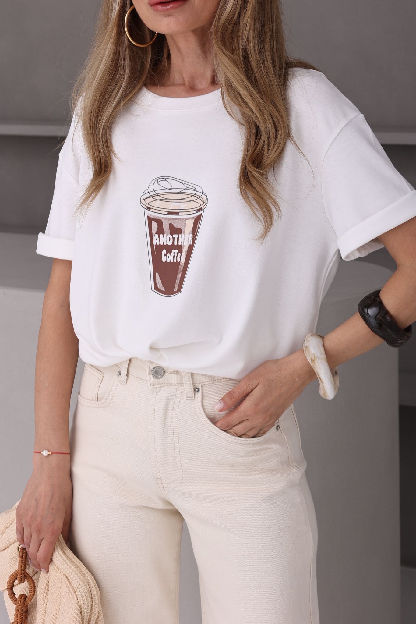 Bisiklet Yaka Kahve Baskılı Tshirt T-SHİRT | NO33
