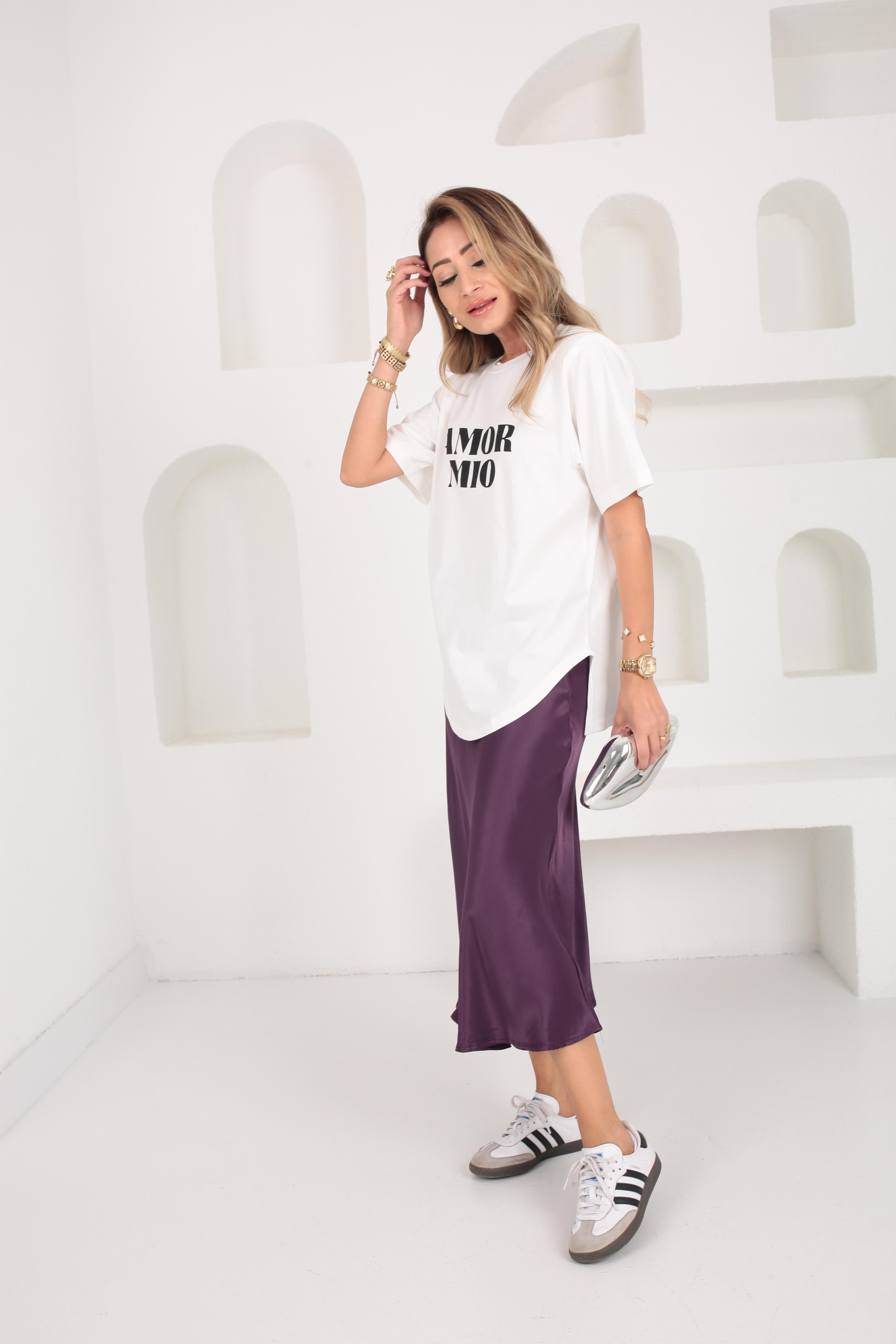 Bisiklet Yaka Yazı Baskılı Vatkalı Tshirt T-SHİRT