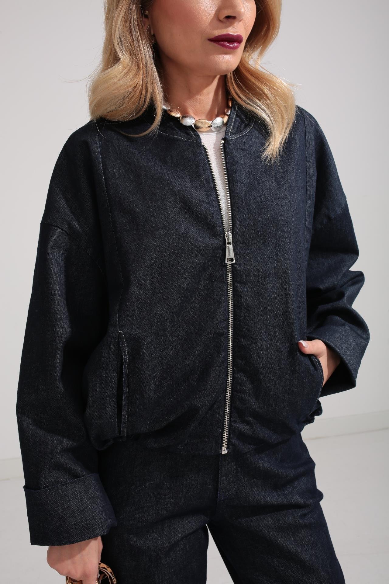 Bomber Ceketli Jean Takım TAKIM