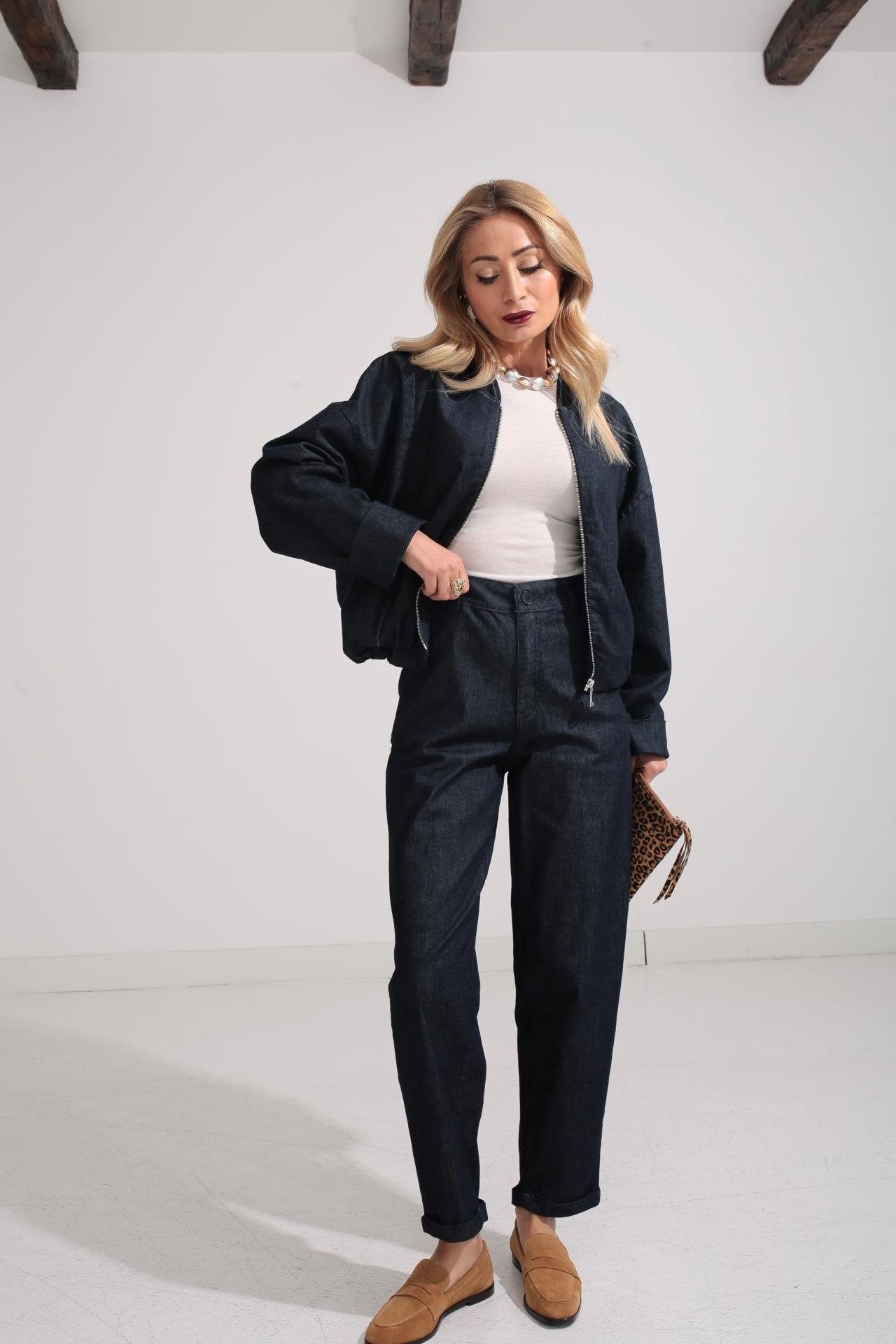 Bomber Ceketli Jean Takım TAKIM