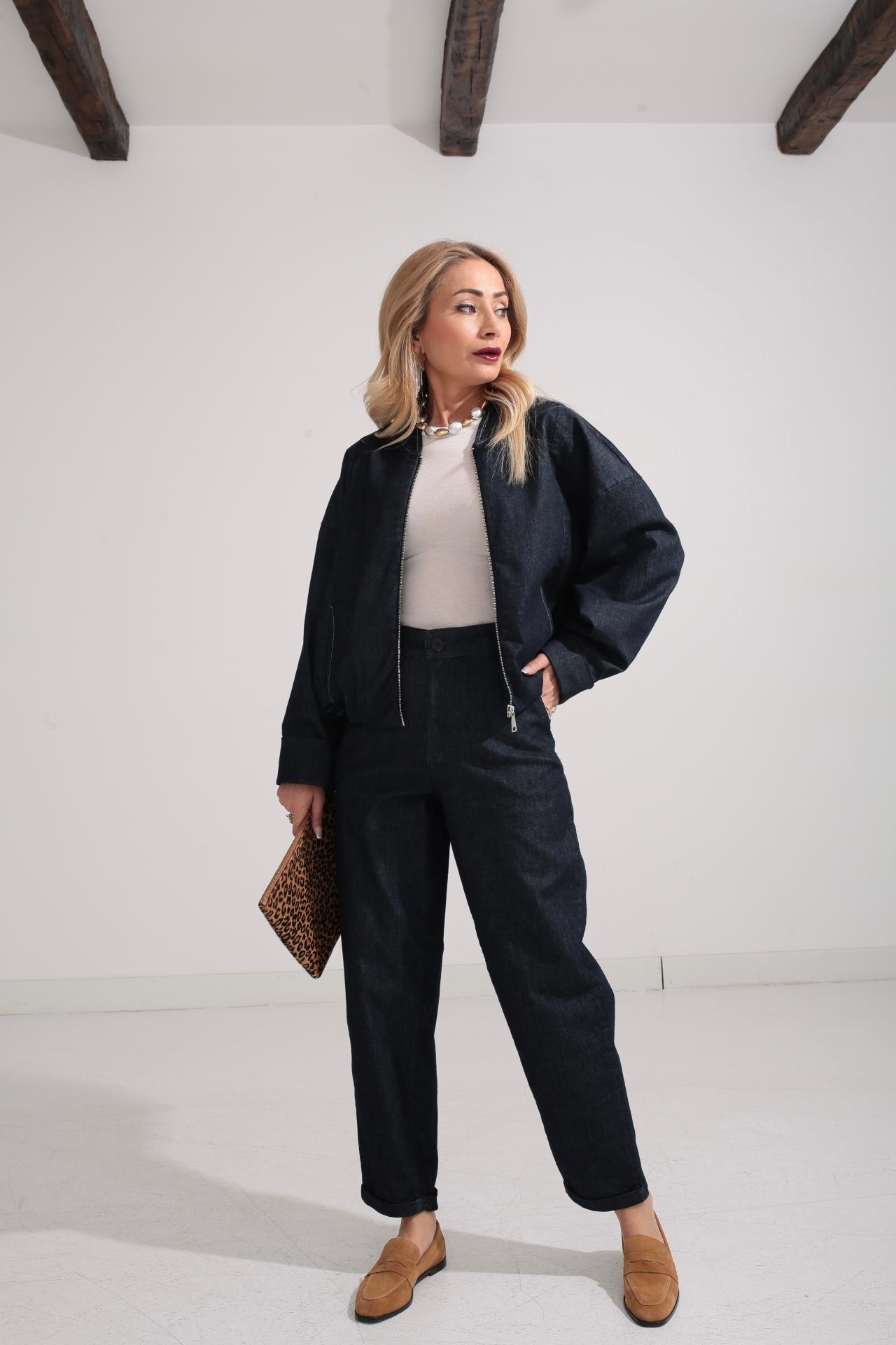 Bomber Ceketli Jean Takım TAKIM