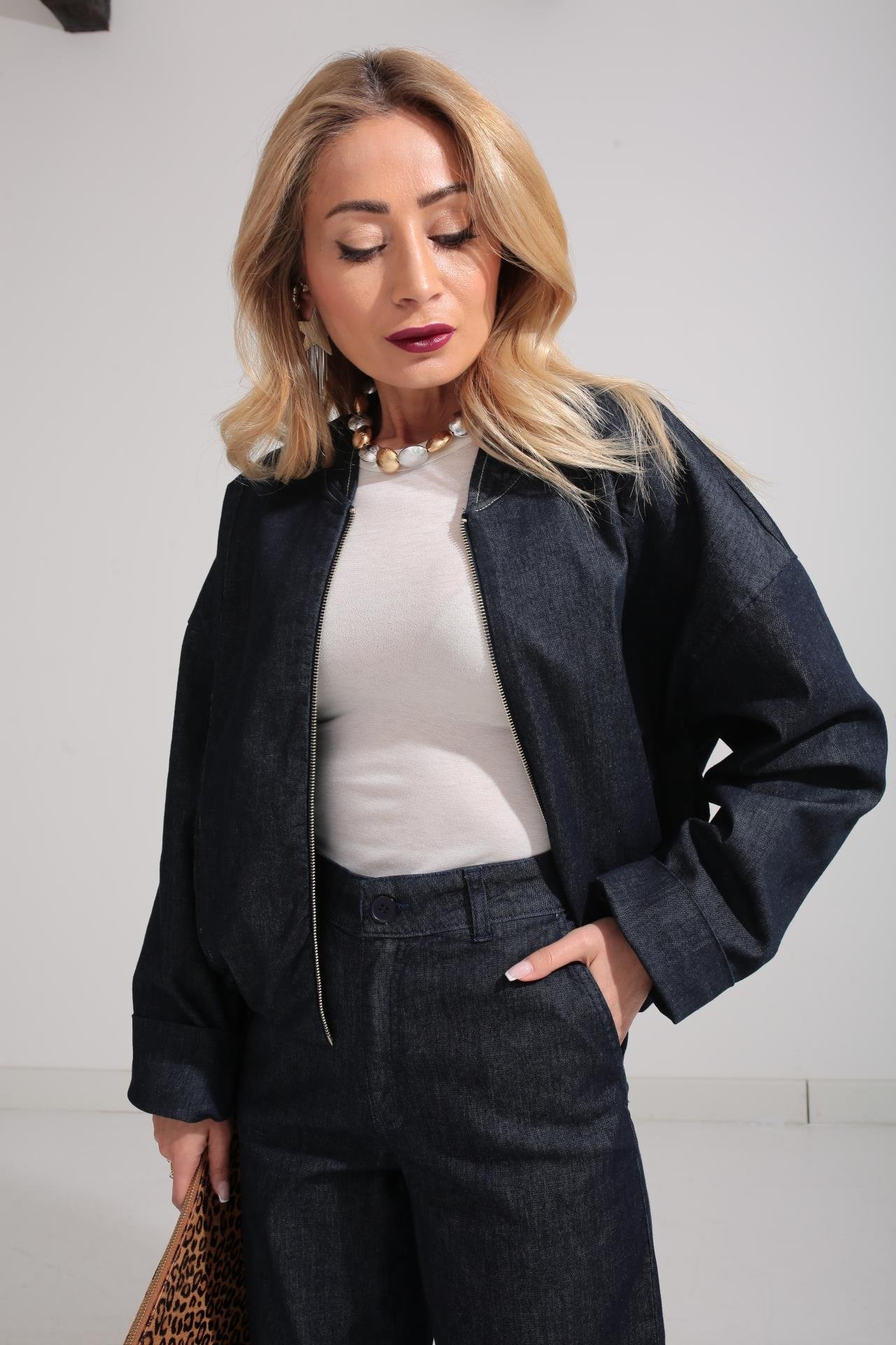 Bomber Ceketli Jean Takım TAKIM