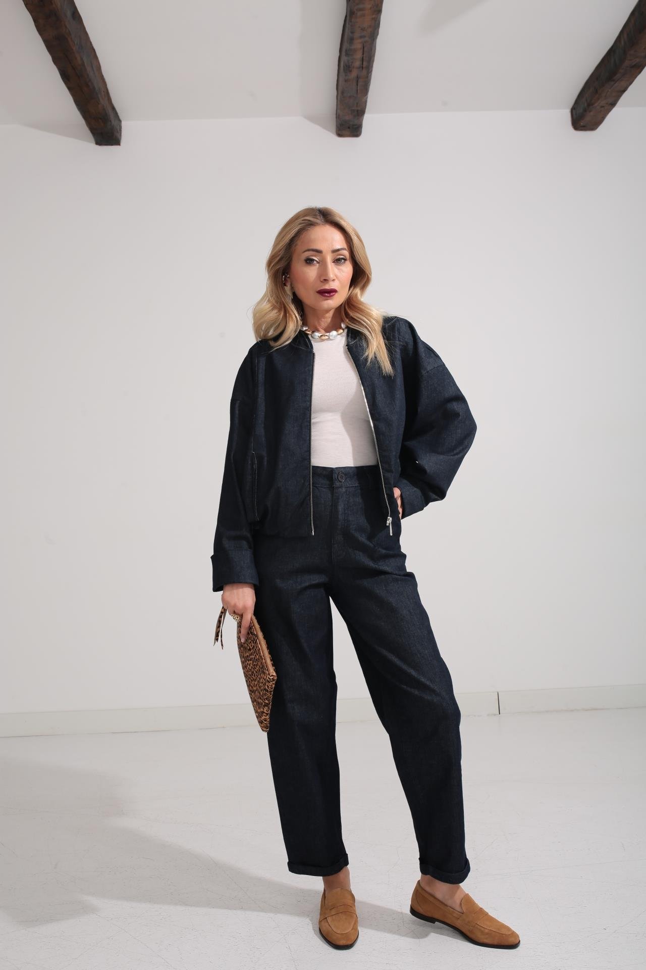 Bomber Ceketli Jean Takım TAKIM