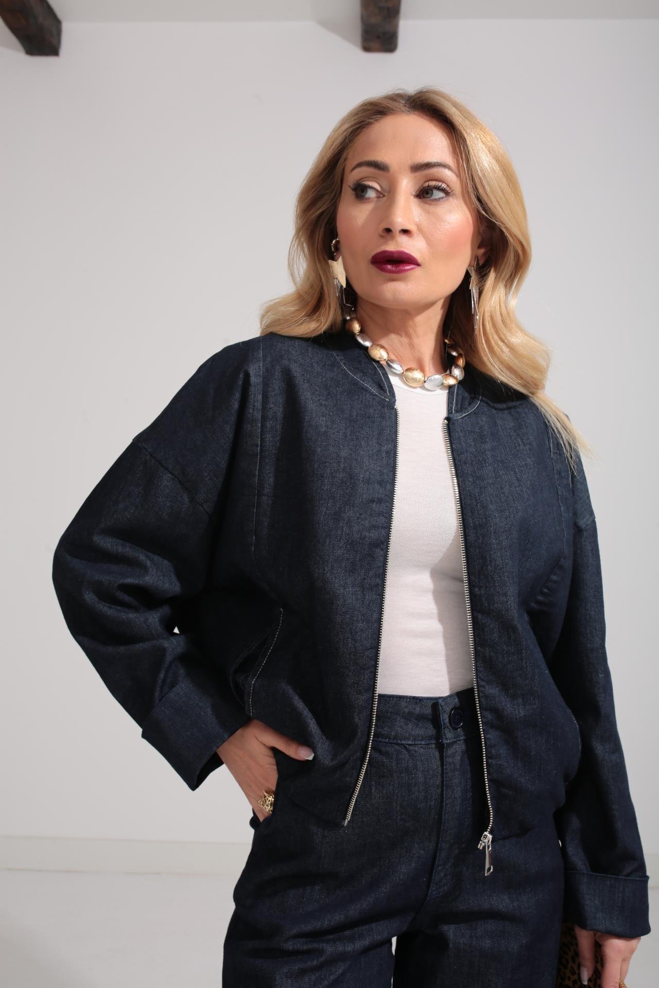 Bomber Ceketli Jean Takım TAKIM