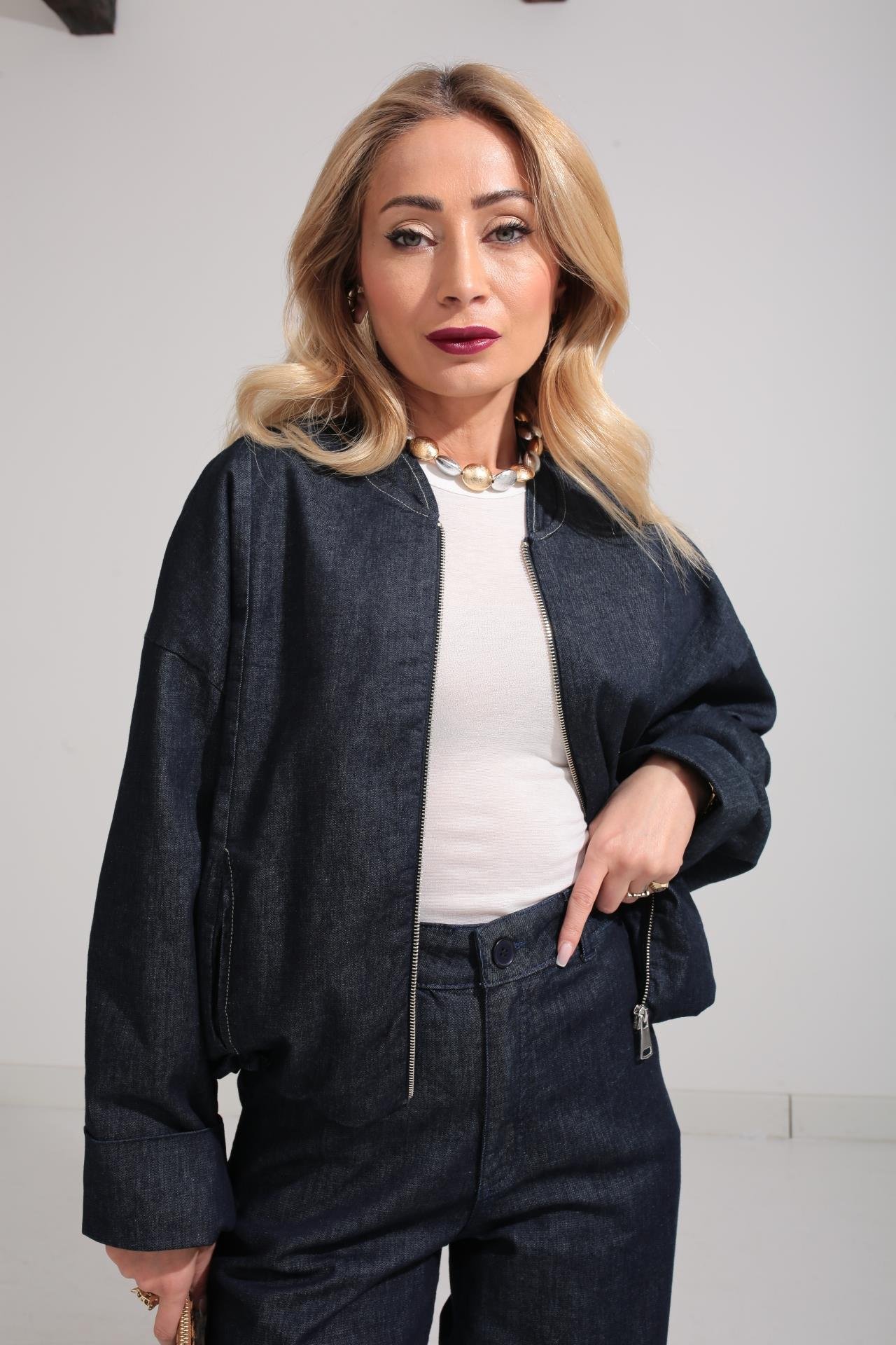 Bomber Ceketli Jean Takım TAKIM