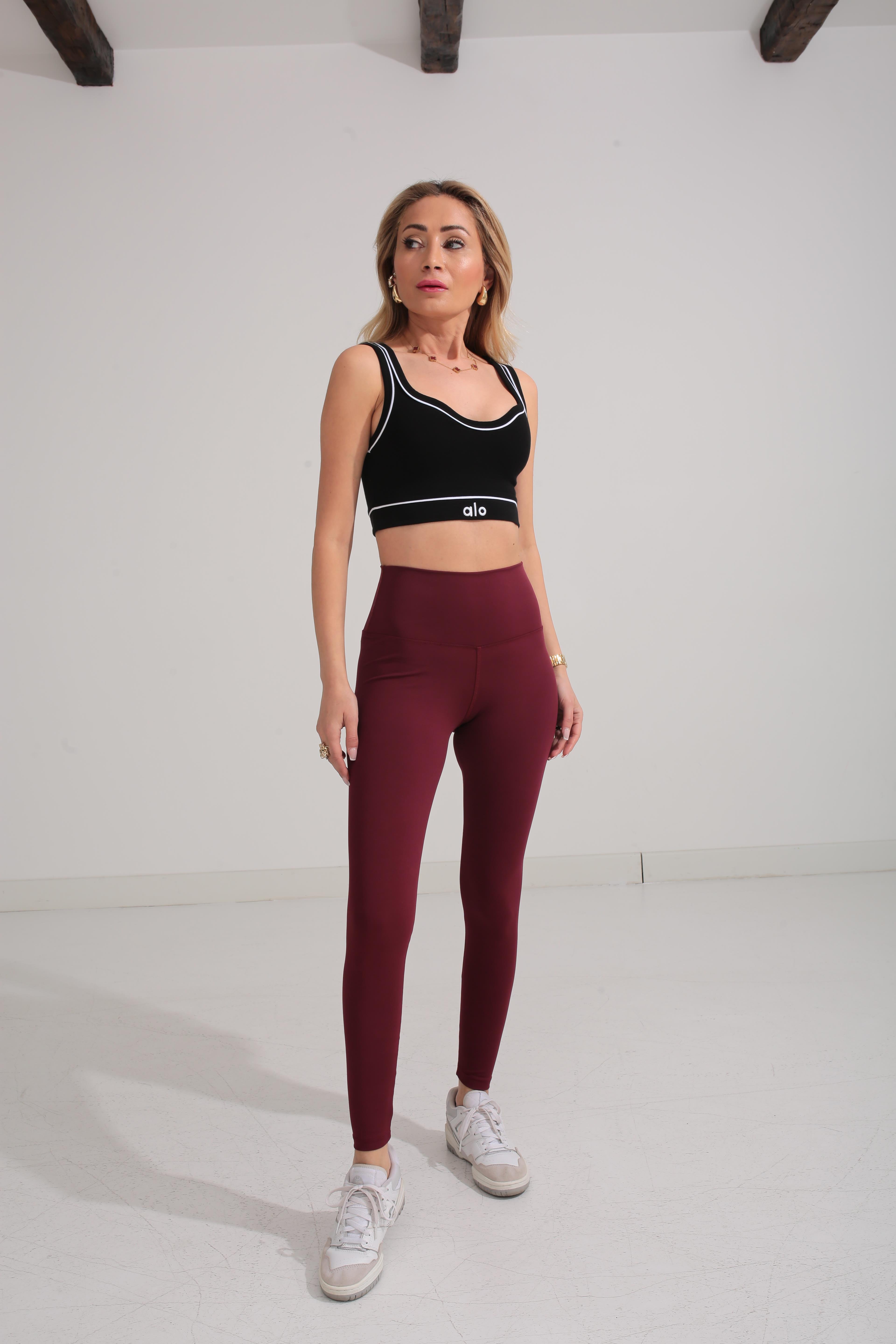 Bordo Baskılı Spor Tayt TAYT