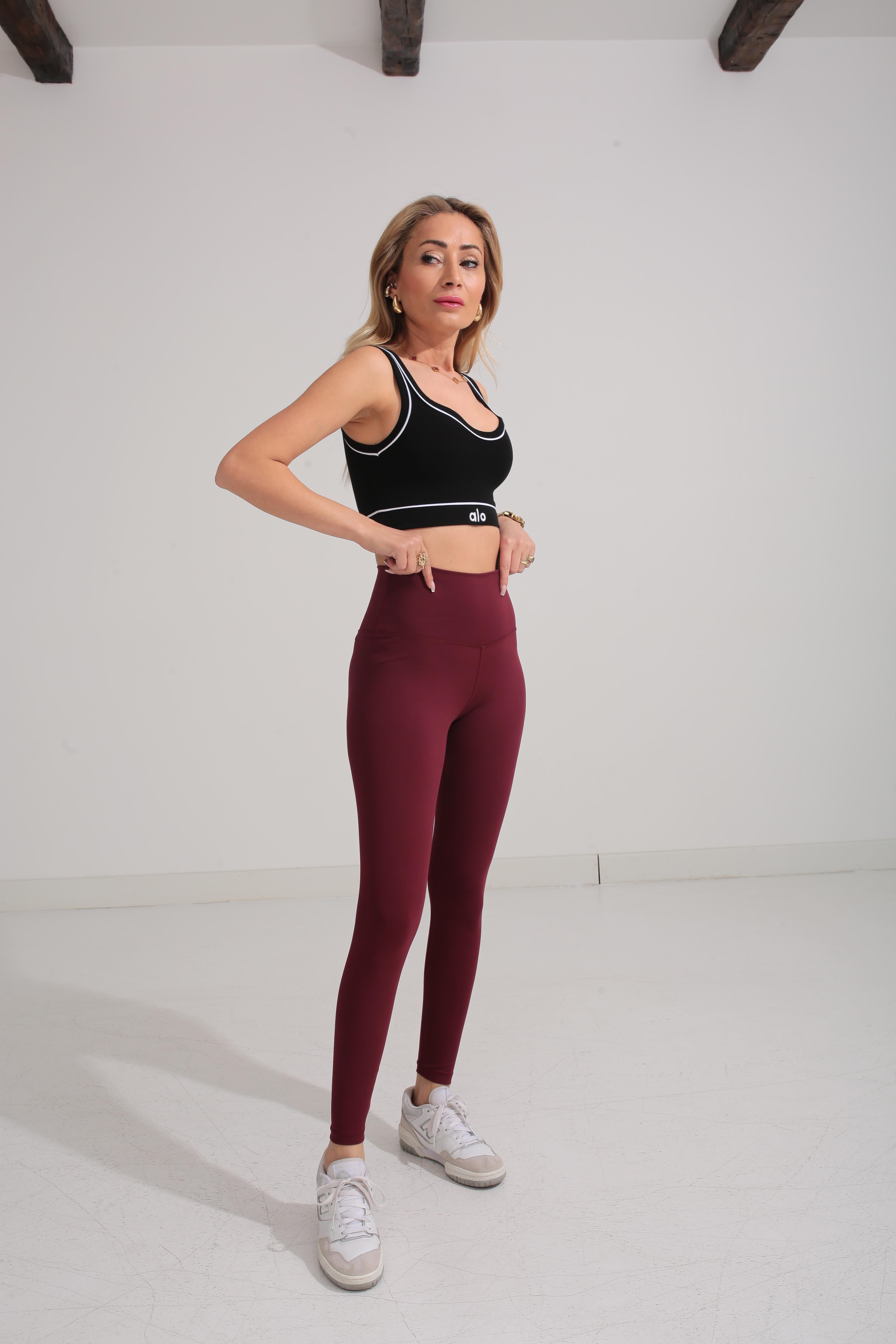 Bordo Baskılı Spor Tayt TAYT