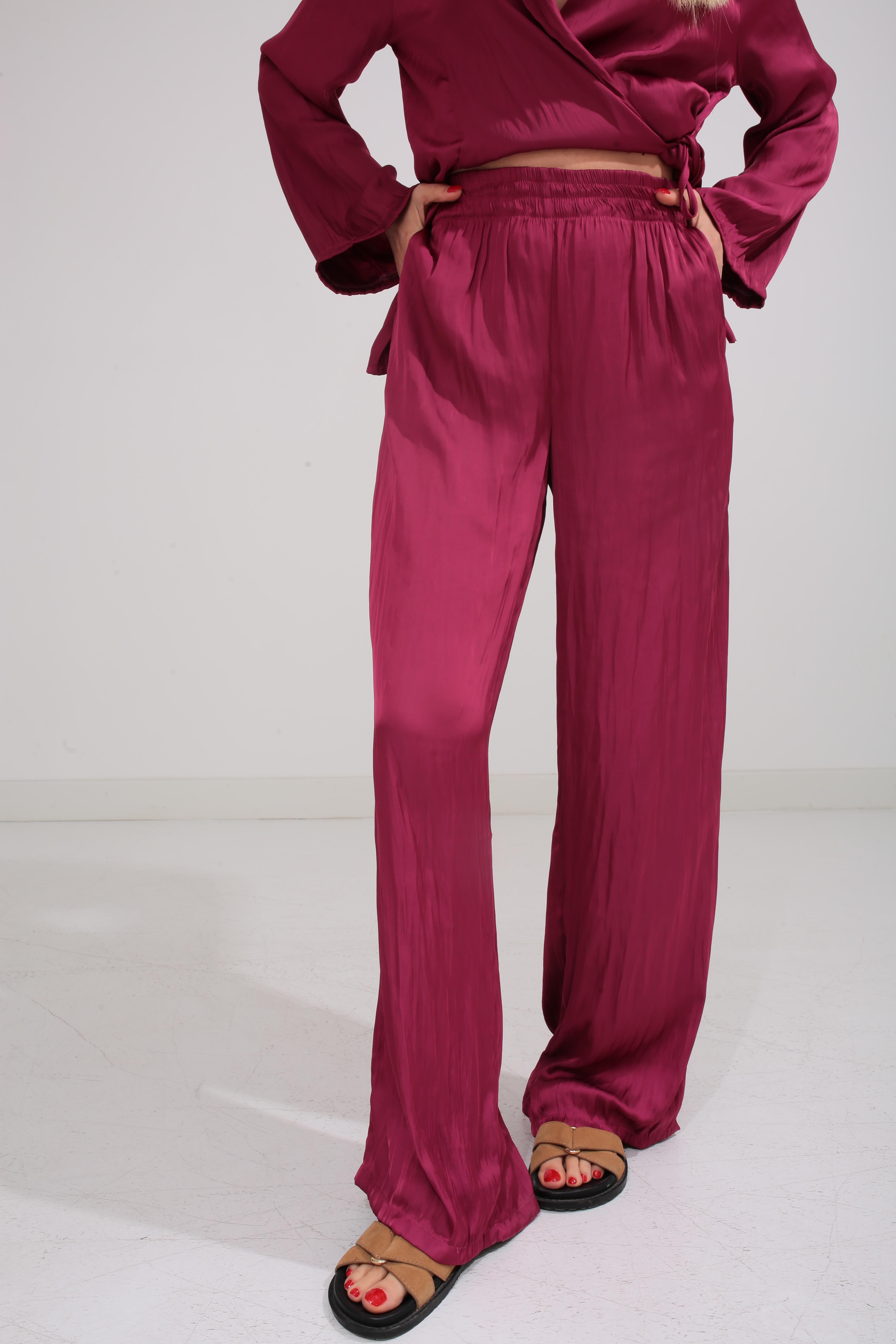 Bordo Kraşlı Kruvaze Bağlama Saten Takım TAKIM | NO33