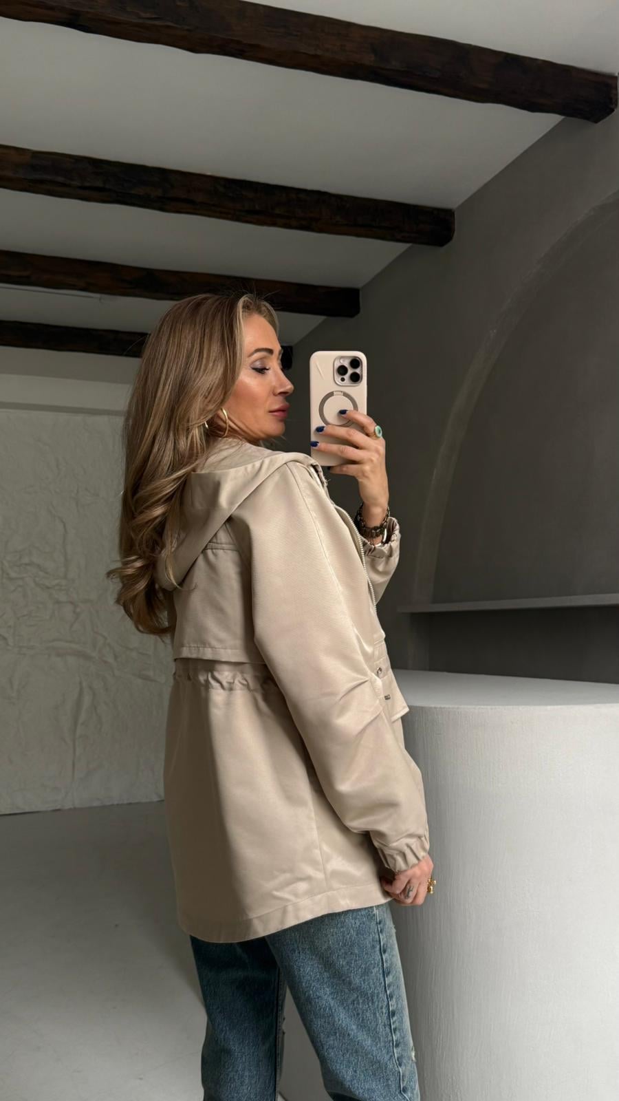Camel Kapişonlu Gabardin Trenç TRENÇKOT | NO33