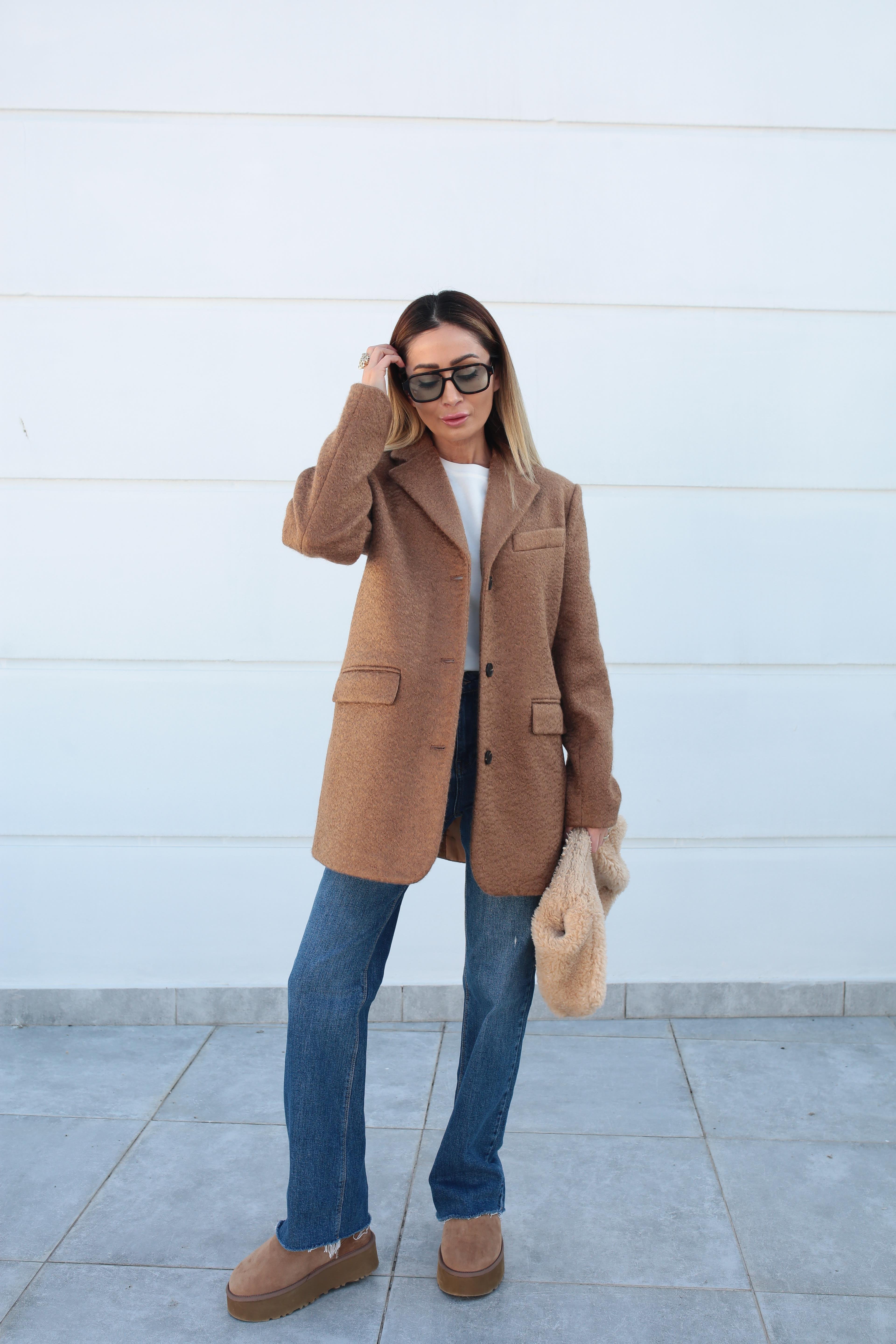 Camel Uzun Buklet Ceket CEKET