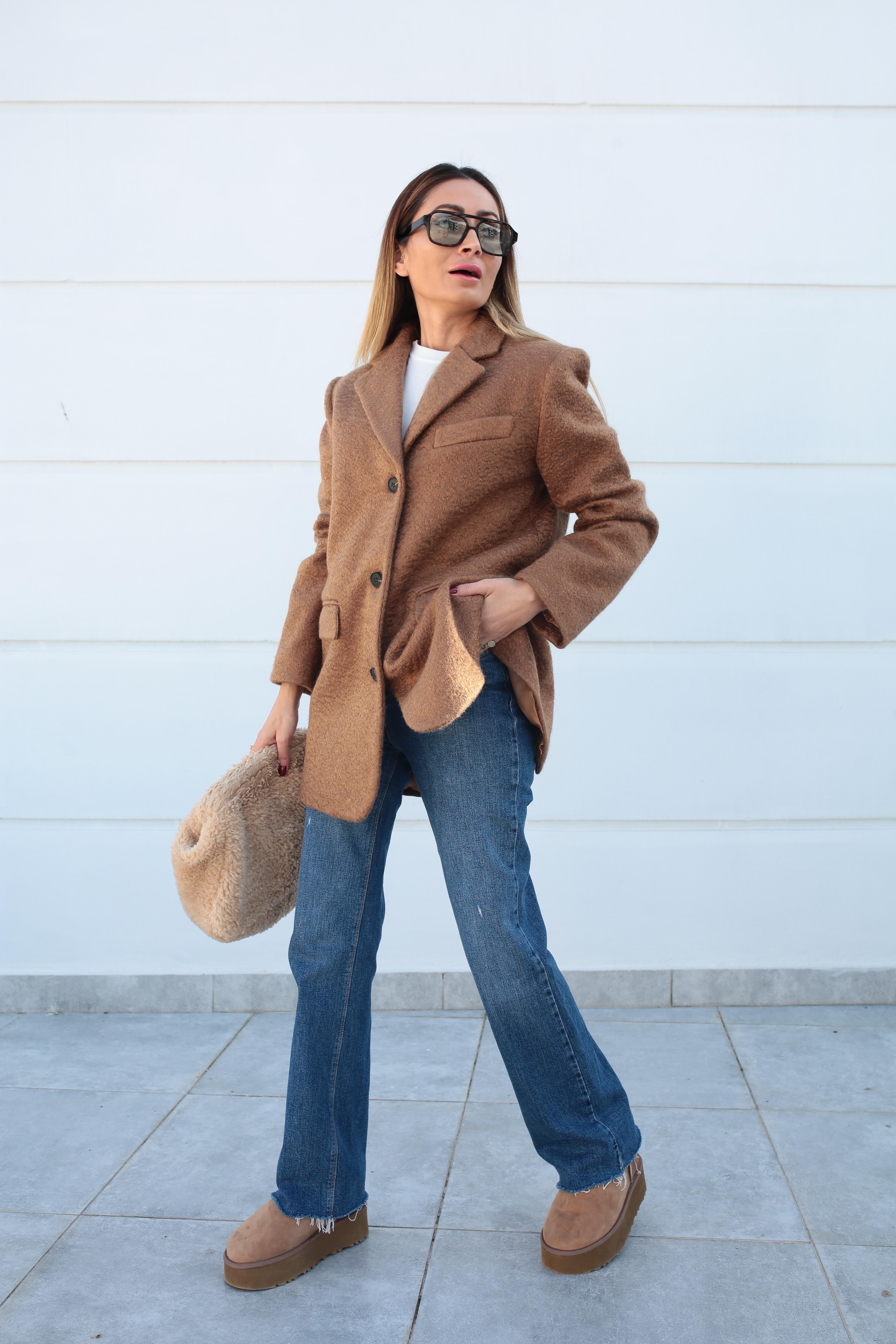 Camel Uzun Buklet Ceket CEKET