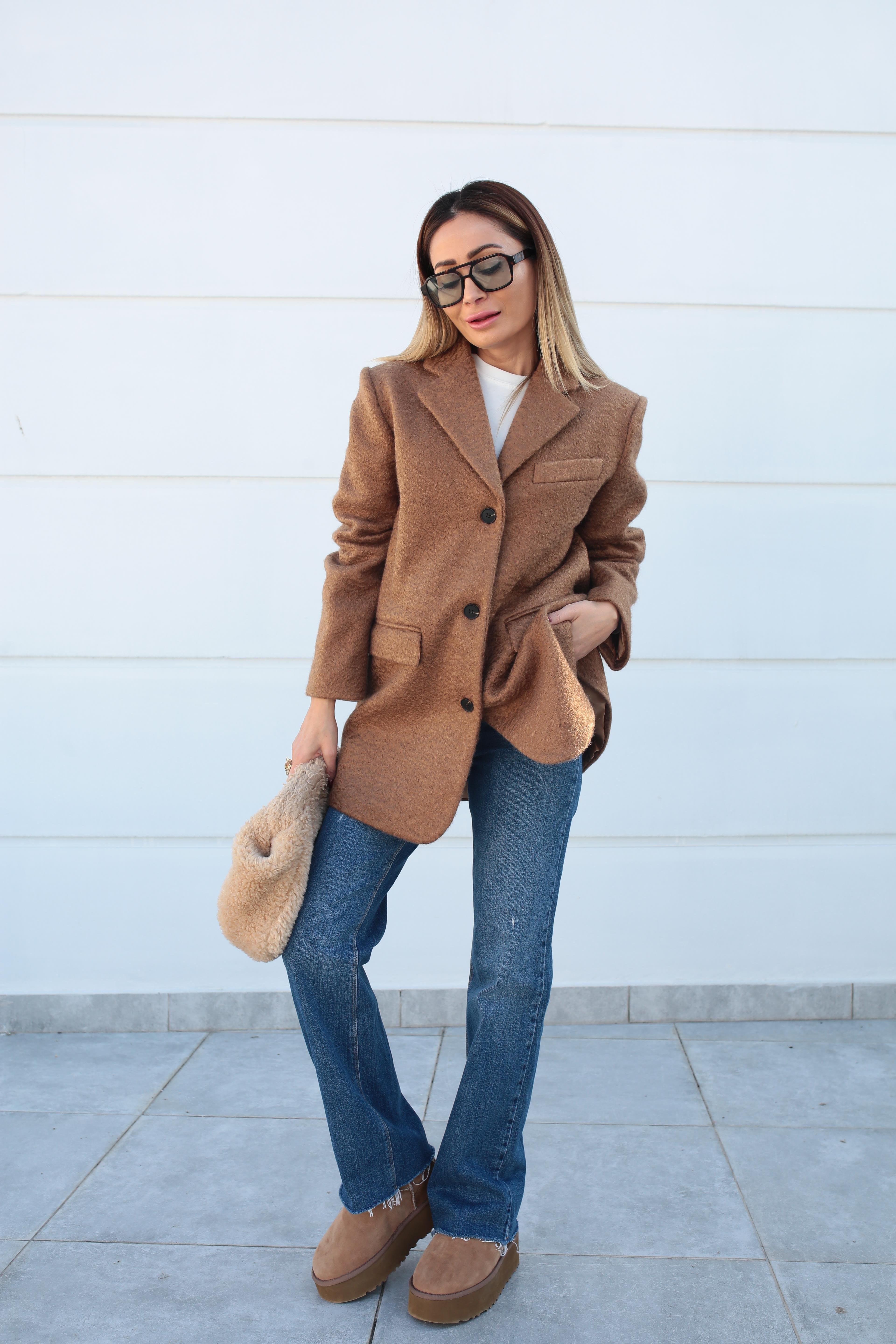 Camel Uzun Buklet Ceket CEKET