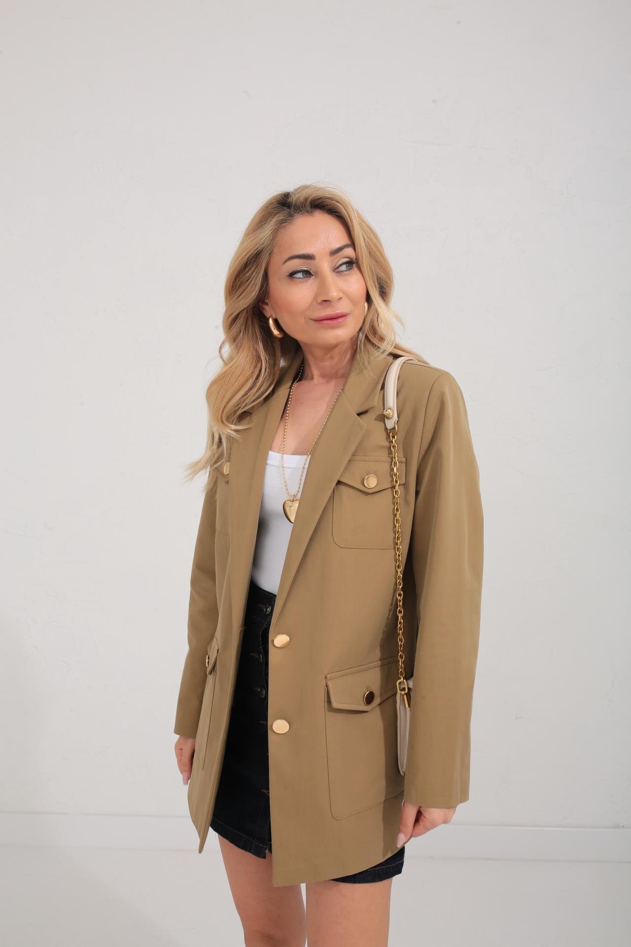 Dört Cepli Gold Düğme Detay Ceket CEKET