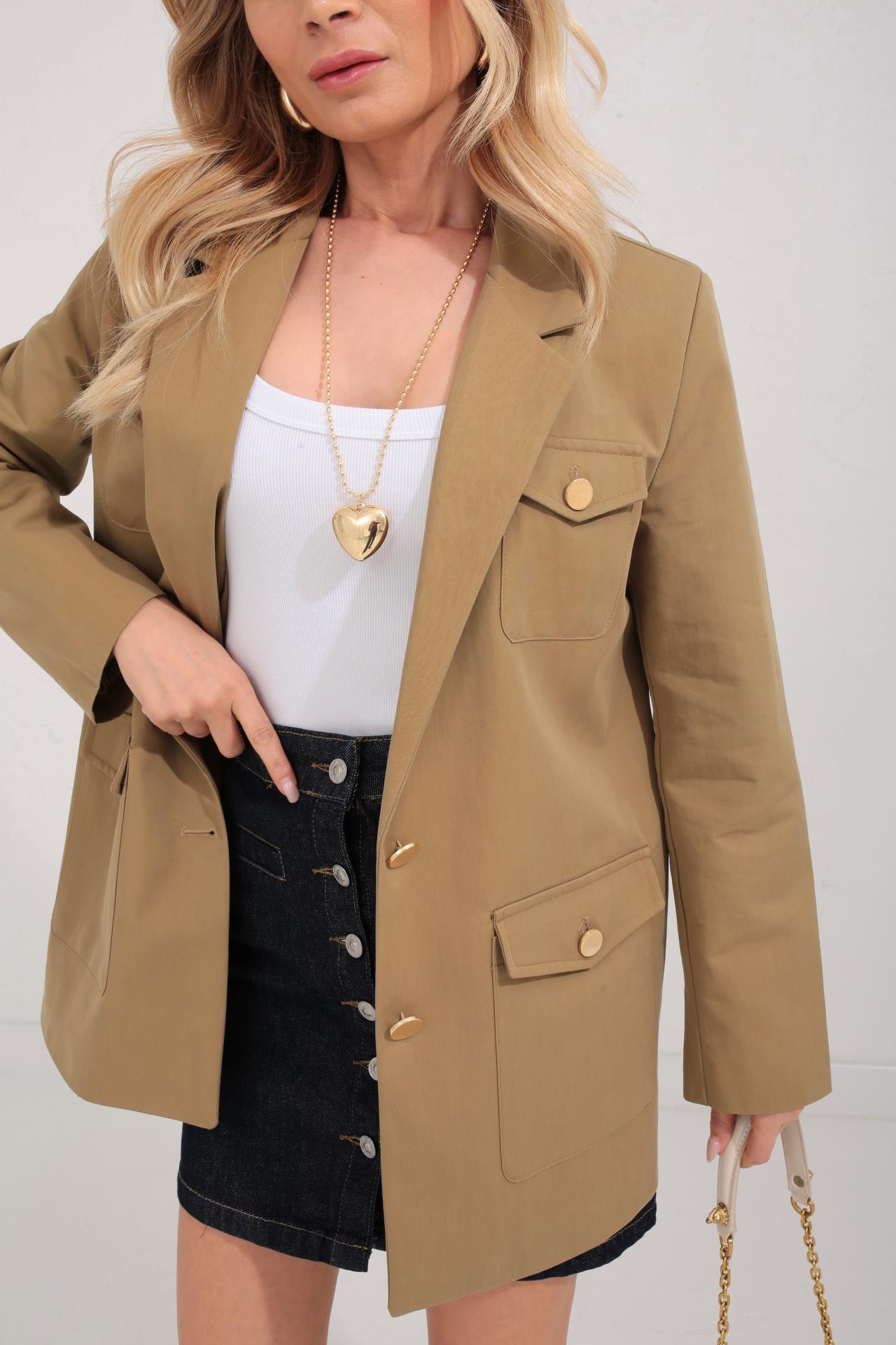 Dört Cepli Gold Düğme Detay Ceket CEKET