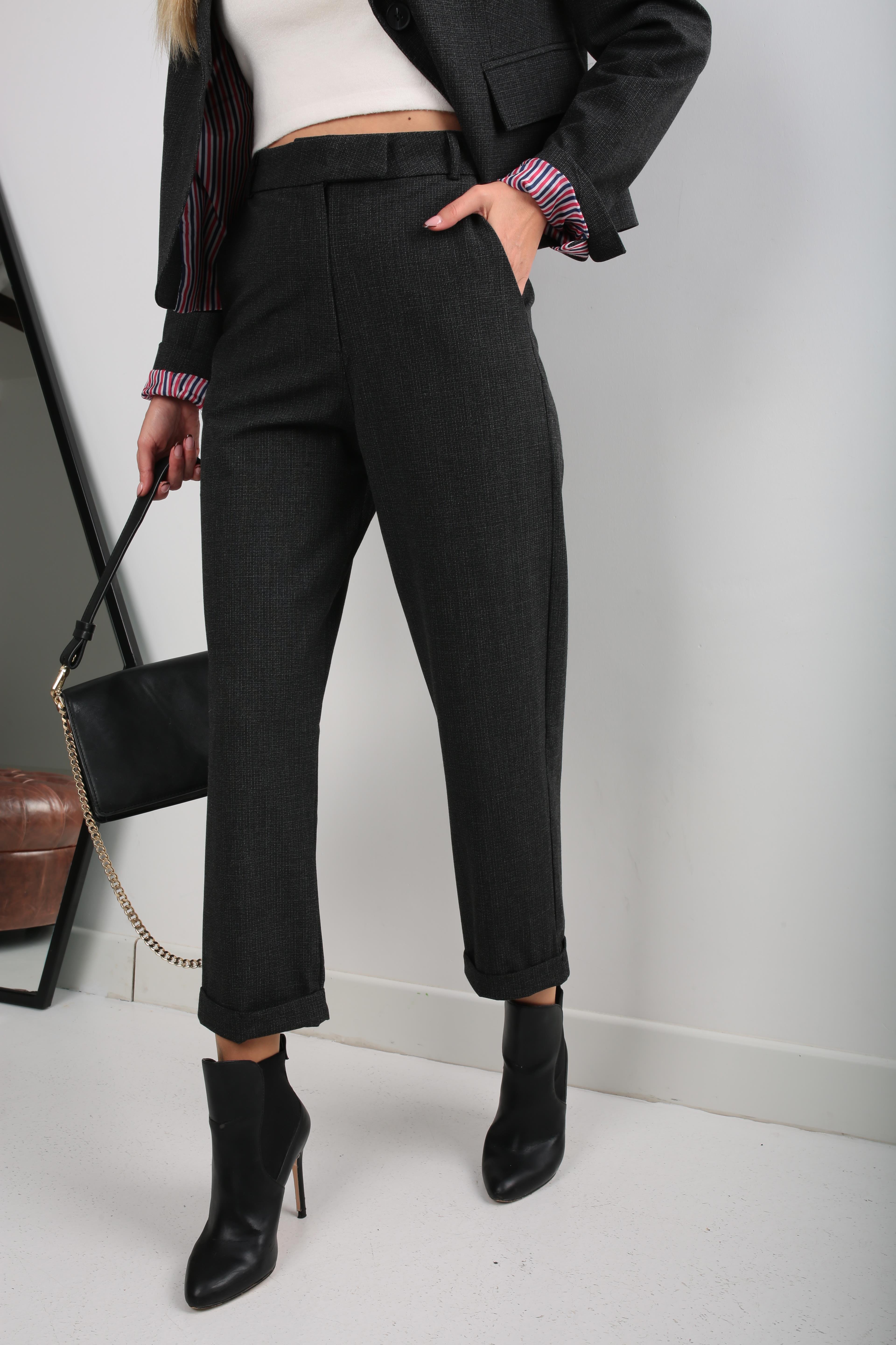 Duble Paça Astarı Çizgili Ceket Takım TAKIM