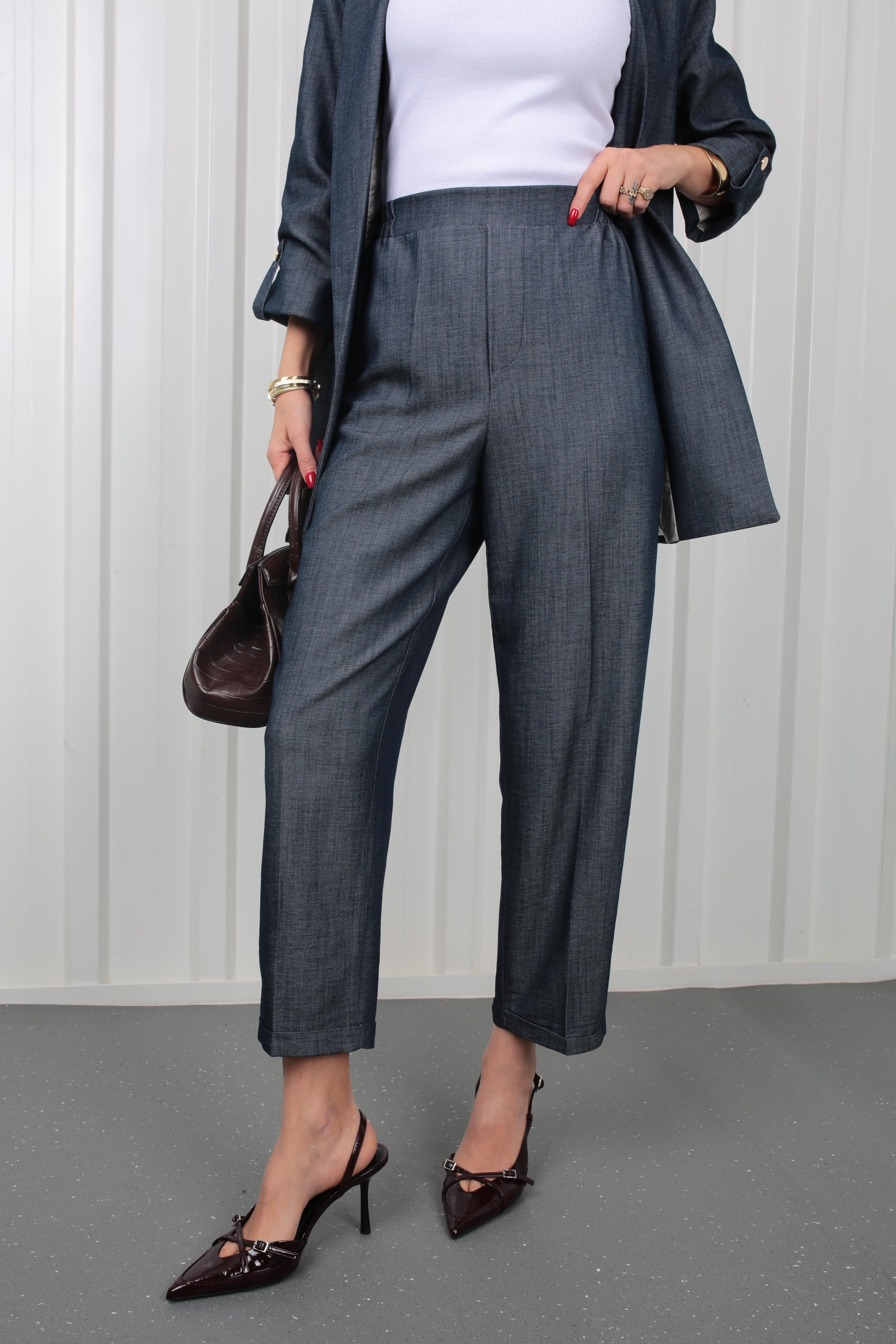 Duble Paça İnce Denim Kumaş Pantolon PANTOLON