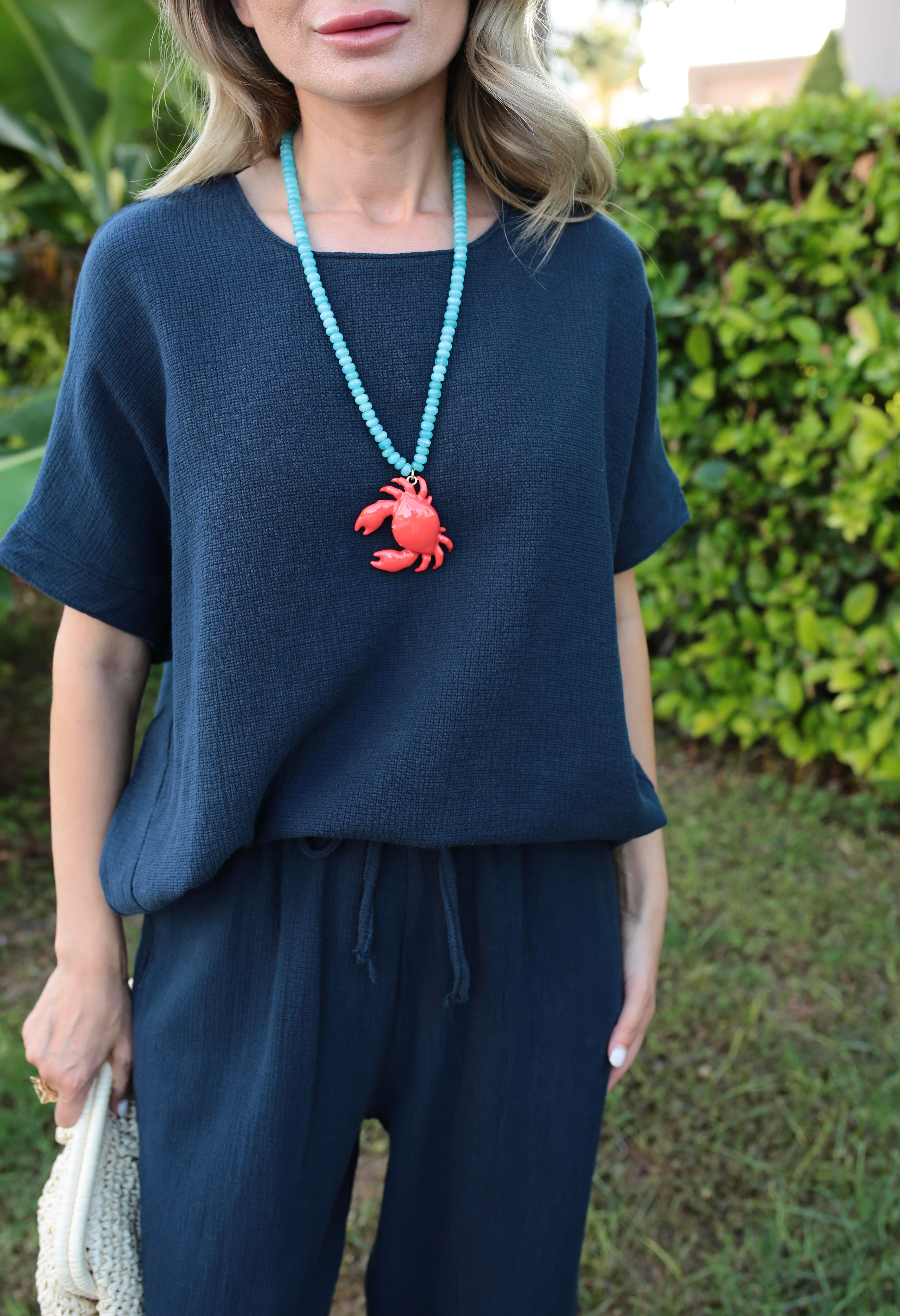 Düşük Kol Lacivert Örme Keten Takım TAKIM | NO33