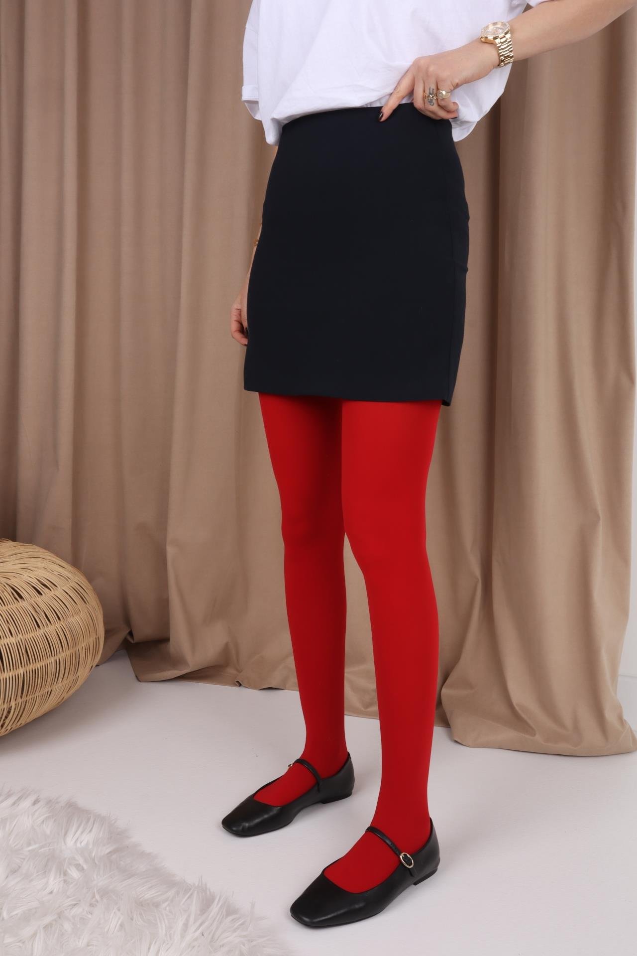 Fermuarlı Lacivert Mini Etek ETEK