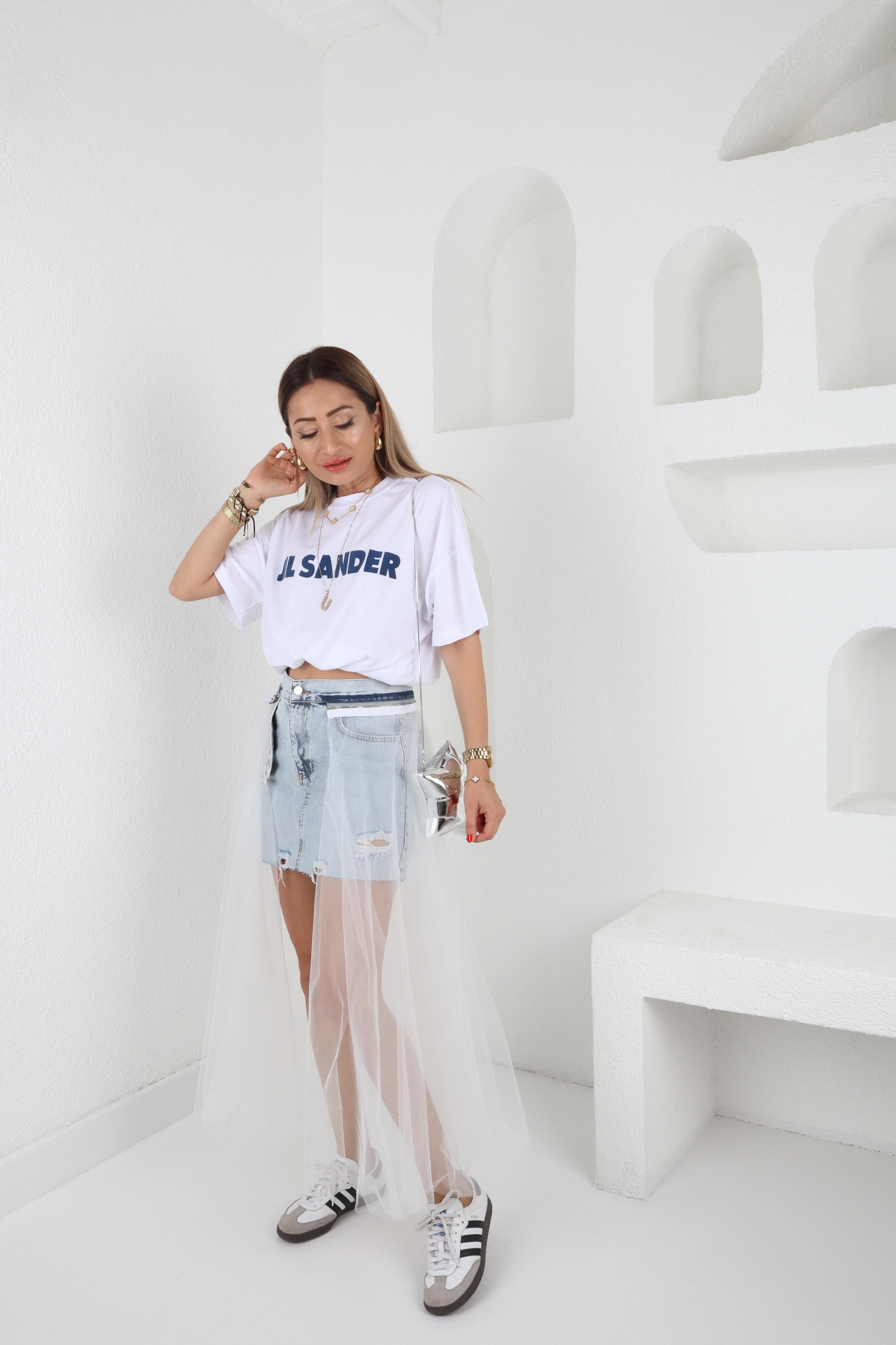 Fermuarlı Tütülü Jean Etek ETEK