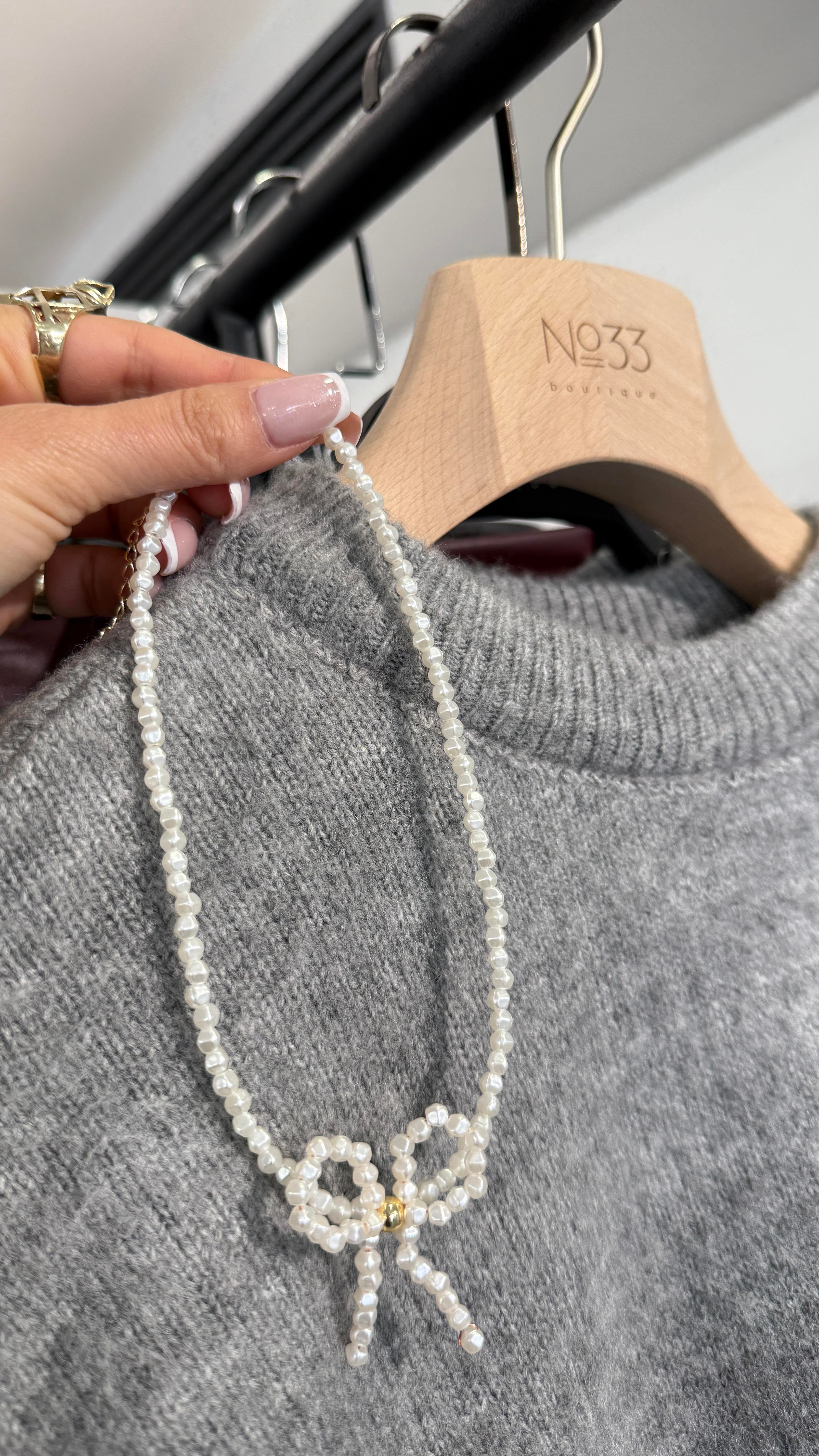 Fiyonklu  İnci kolye KOLYE