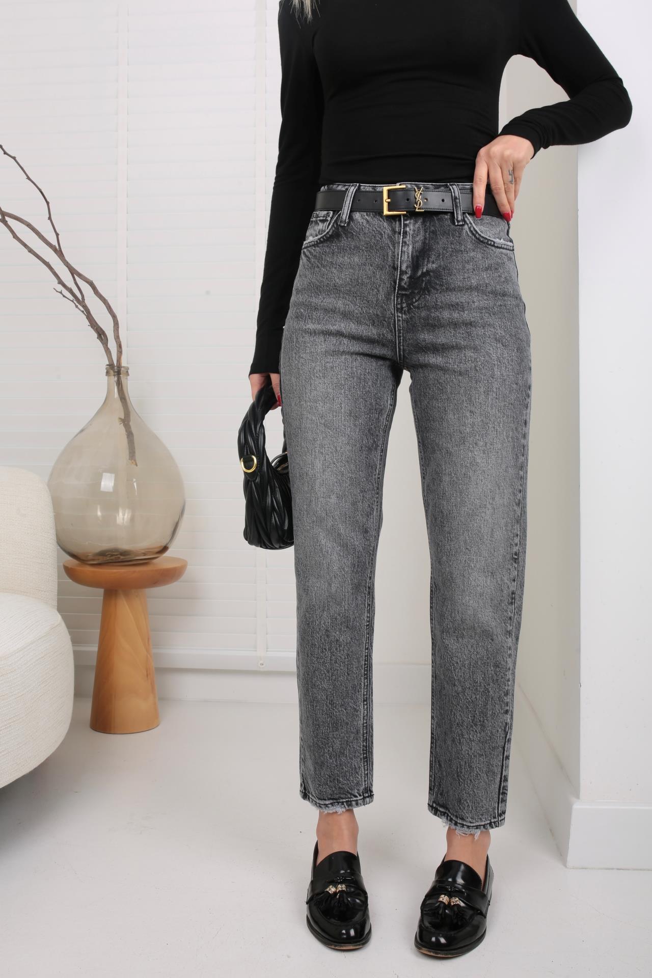 Füme Paça Detay Mom Jean(1722-1) JEAN