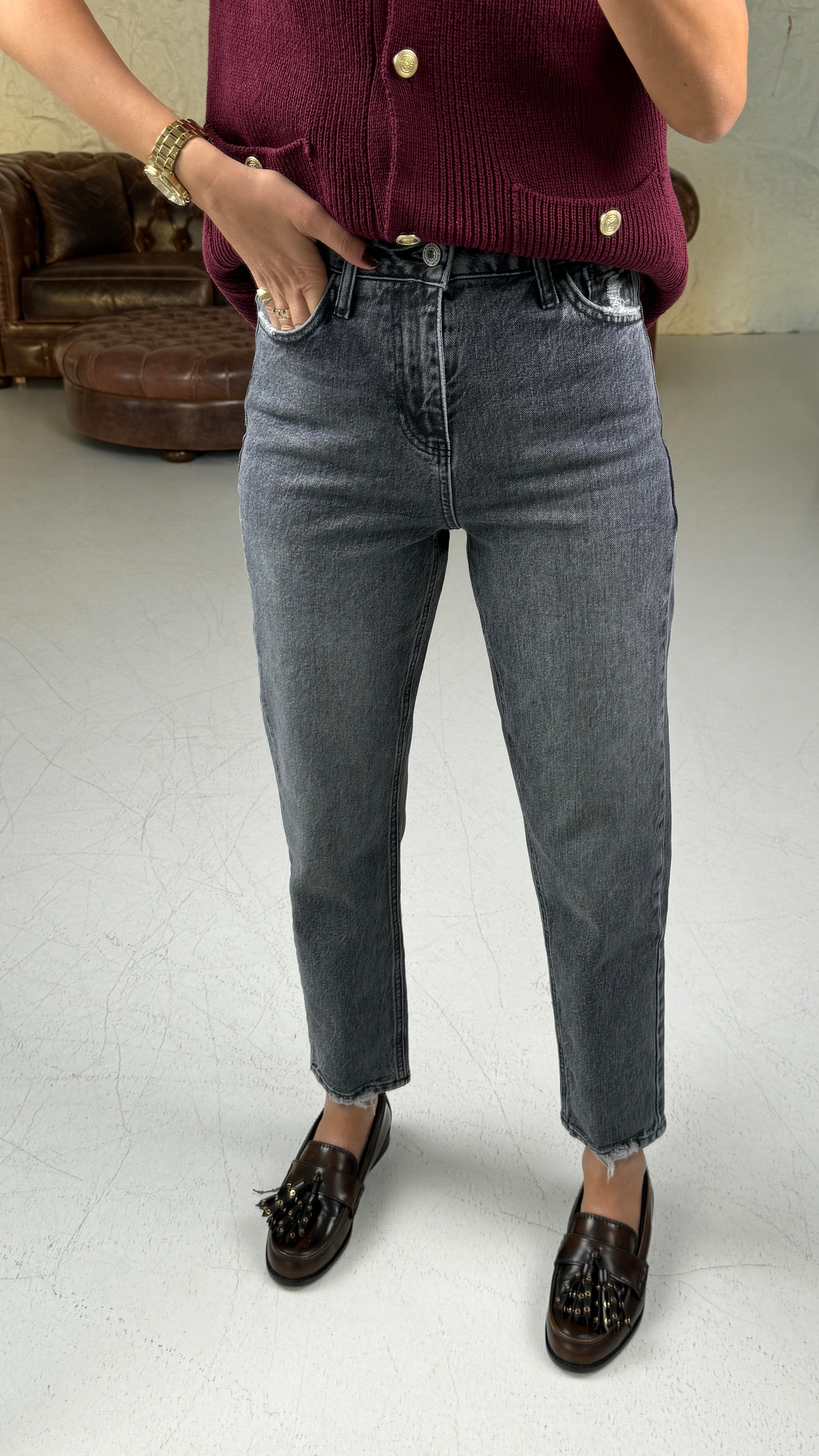 Füme Yırtık Detay Mom Jean(1722-2) JEAN