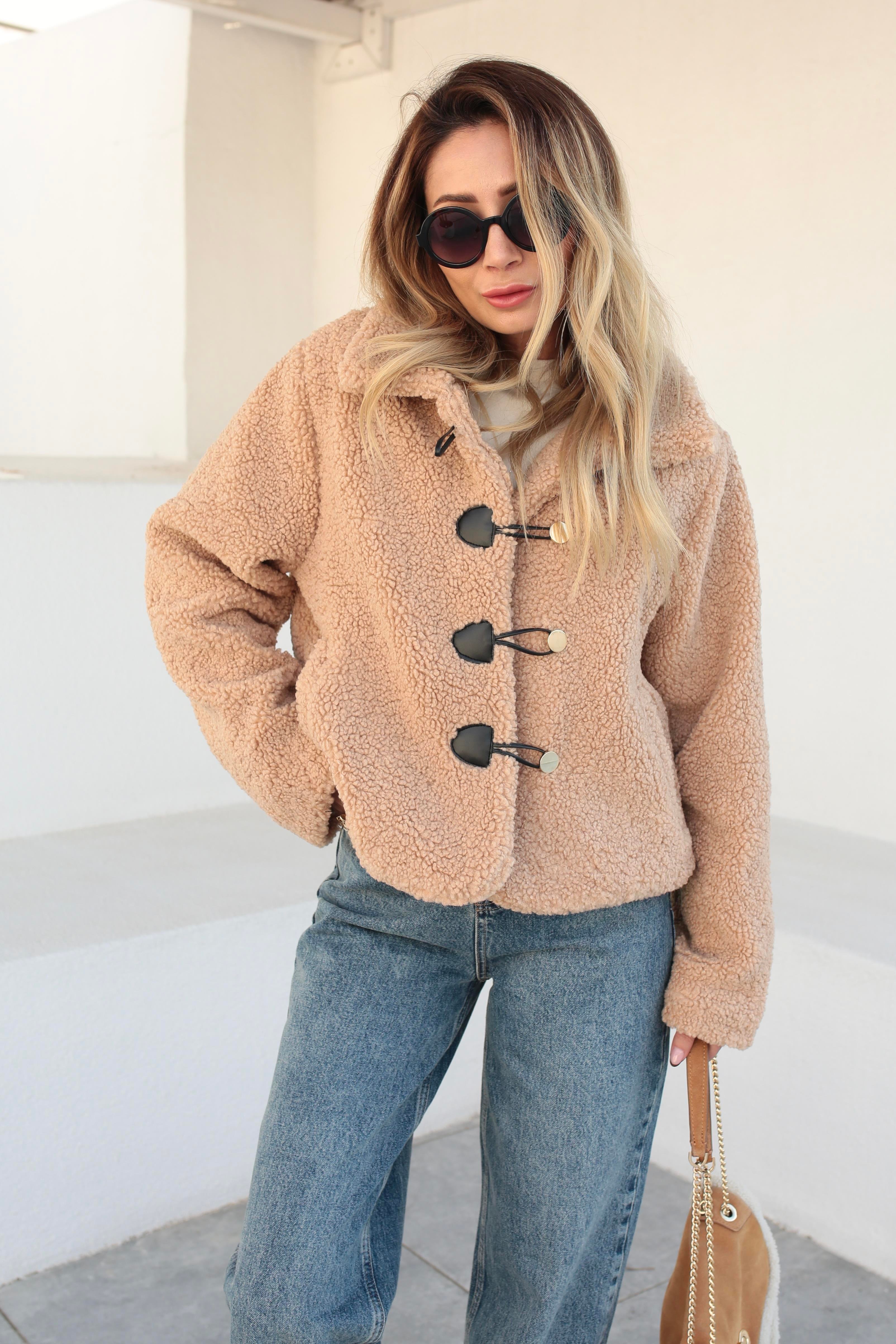 Gold Düğme Detay Camel Teddy Kaban KABAN