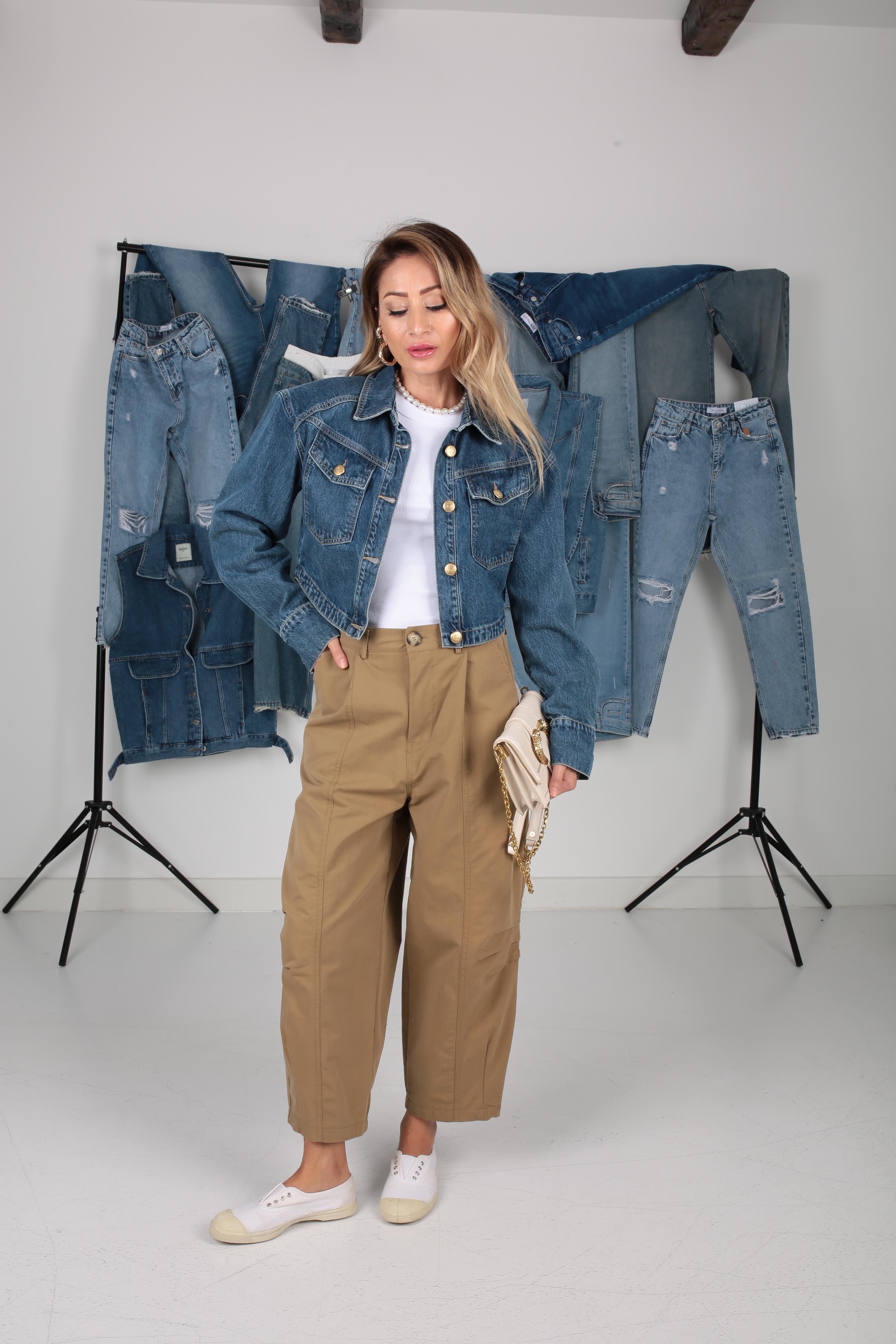 Gold Düğmeli Vatkalı Denim Ceket CEKET