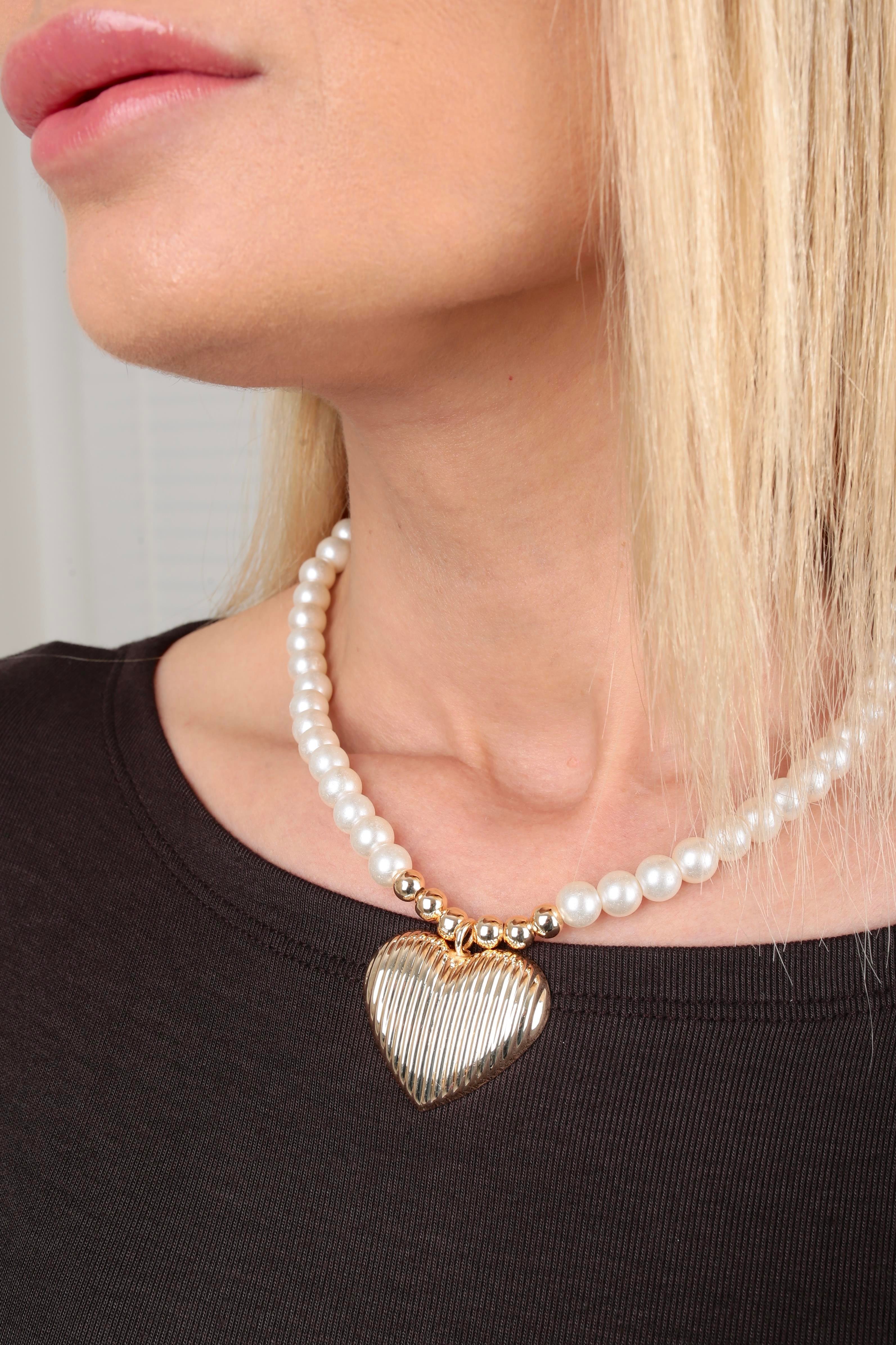 Gold Kalpli İnci Kolye KOLYE