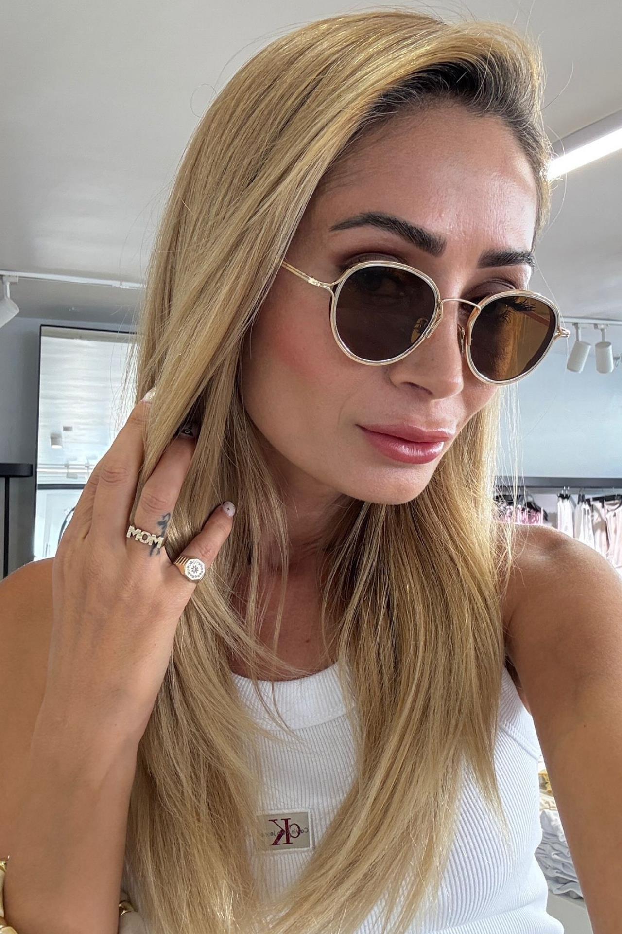 Gold Metal Çerçeveli Kahve Gözlük(Ae2408C5) GÜNEŞ GÖZLÜĞÜ | NO33