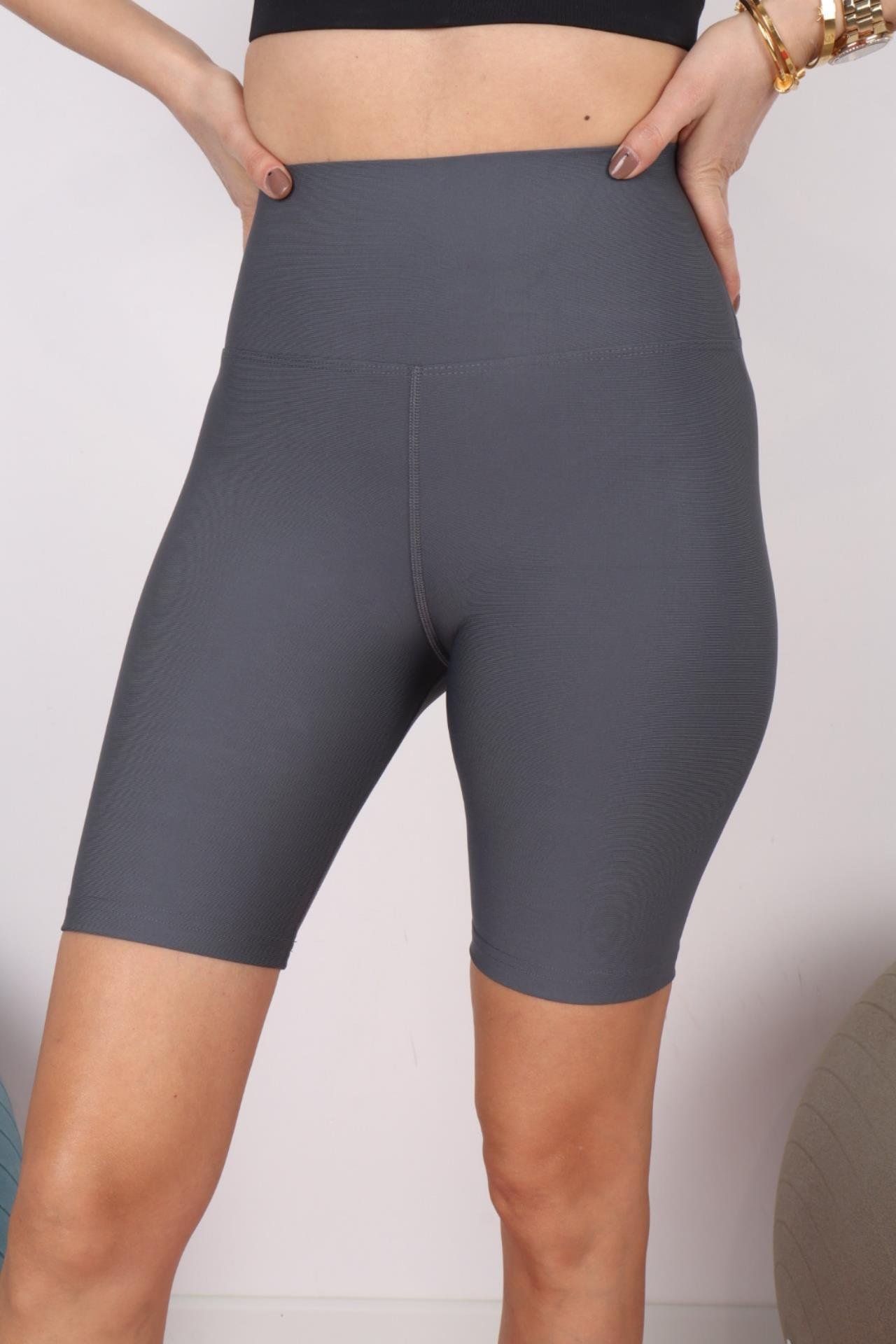 Gri Toparlayıcı Biker Tayt TAYT