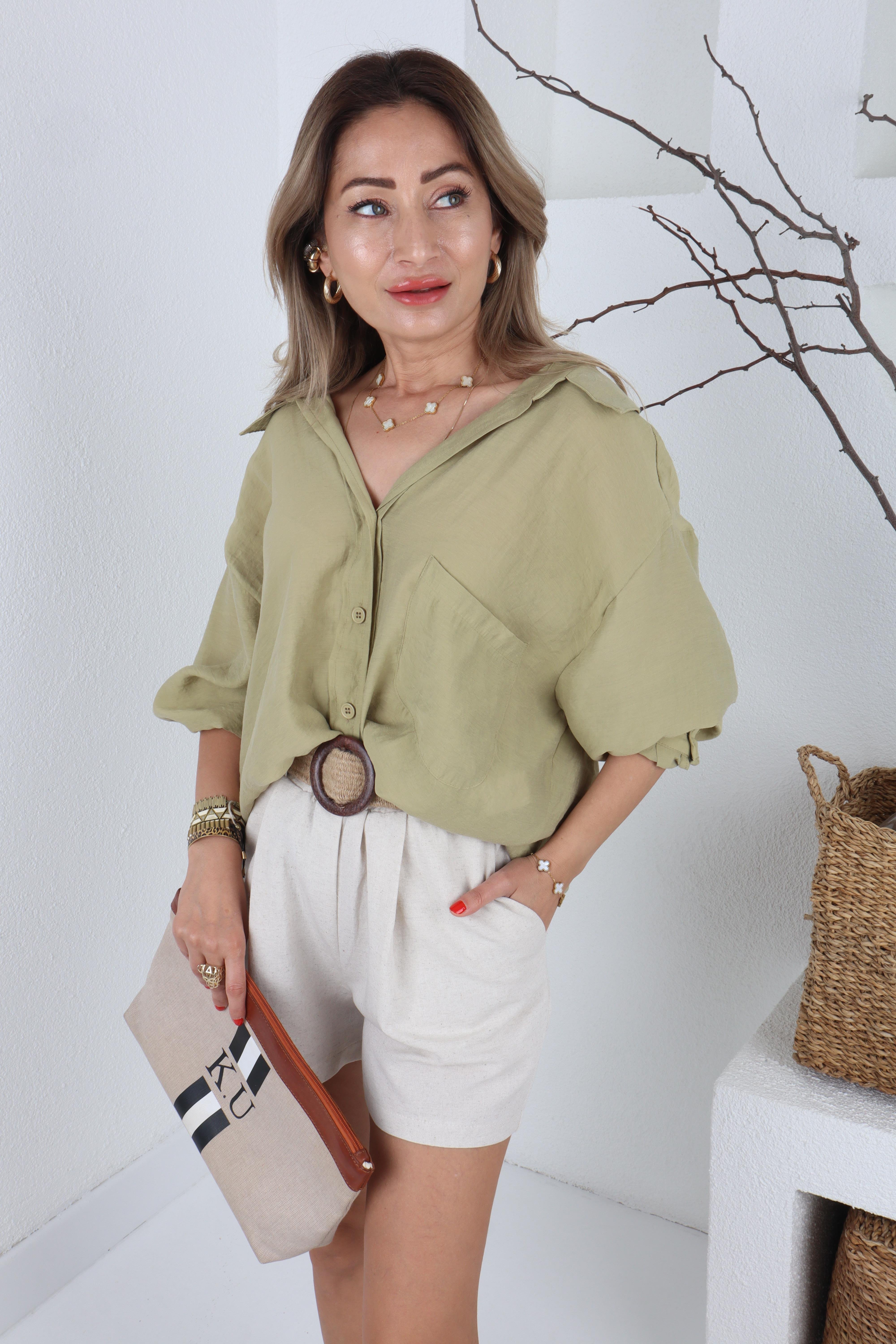 Hasır Kemerli Naturel Keten Şort ŞORT