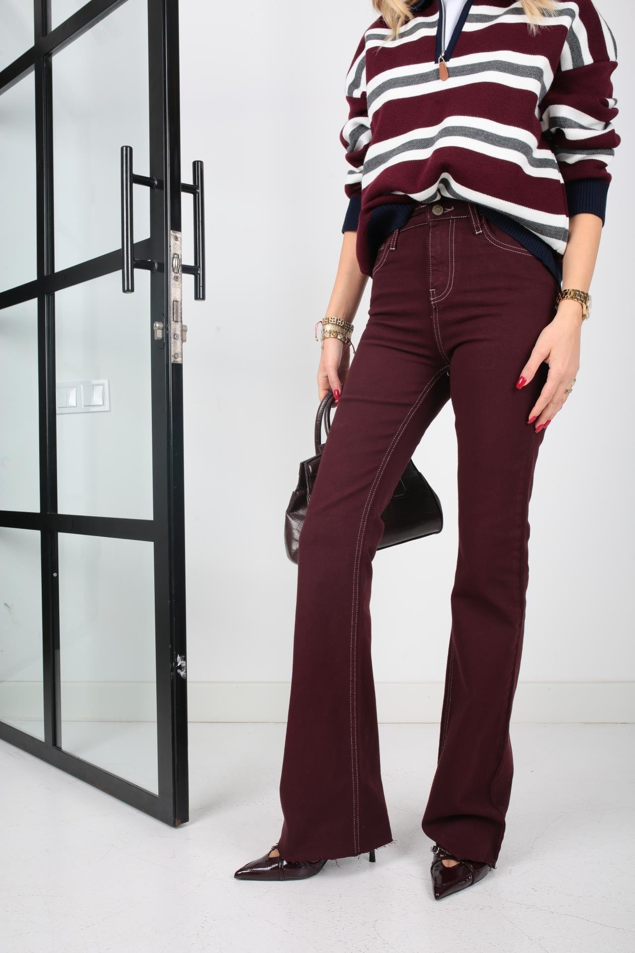 High Rise Bordo Flare Jean(1840) JEAN
