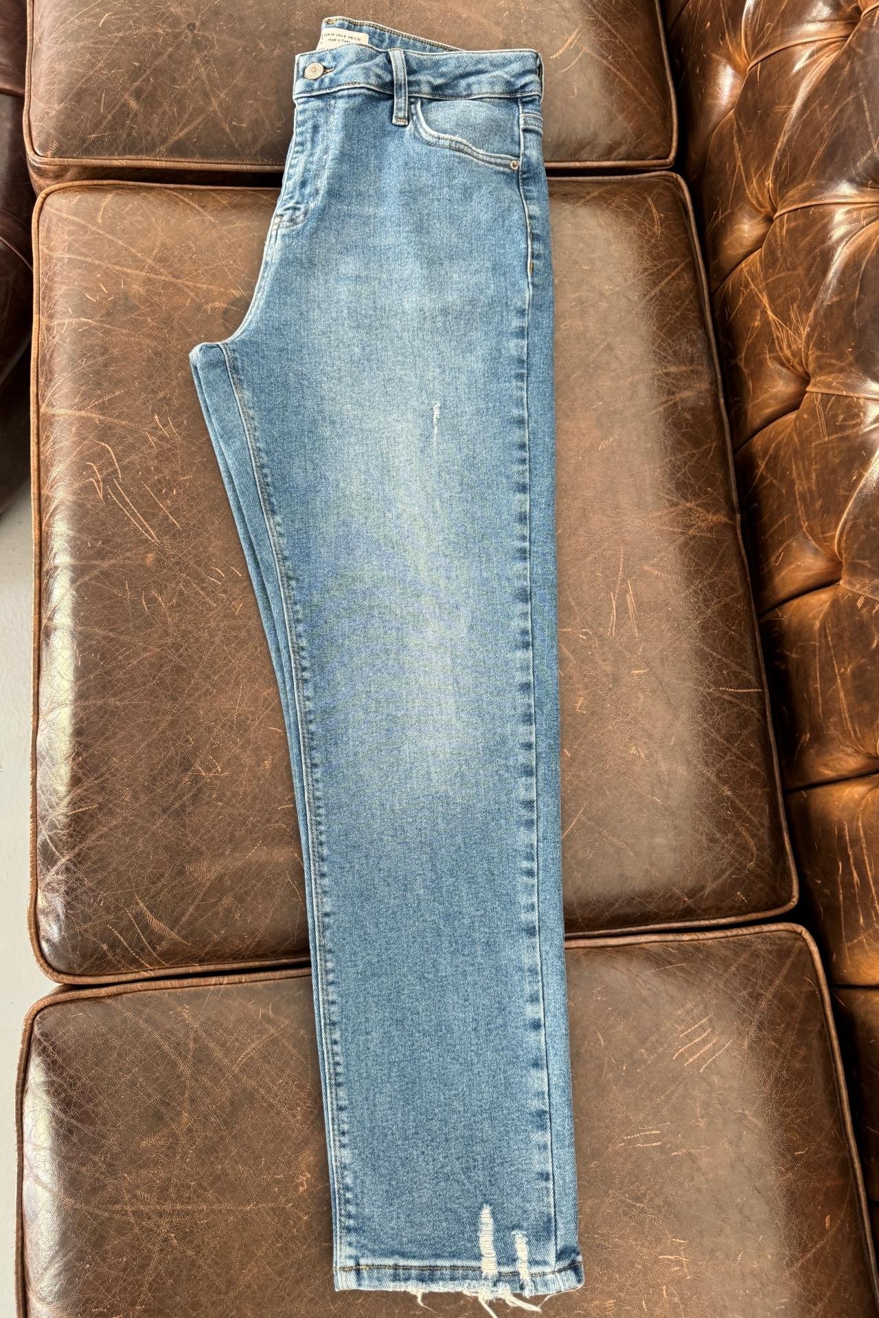 High Rise Full Likralı Büyük Beden Mom Jean JEAN