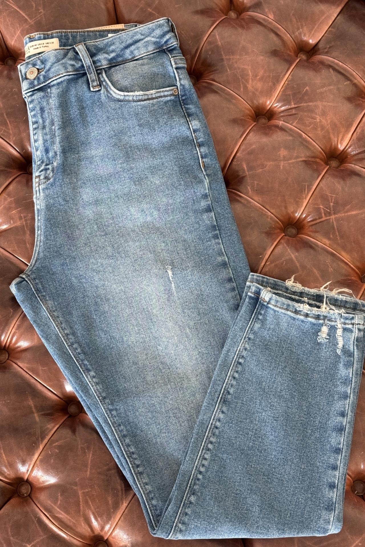 High Rise Full Likralı Büyük Beden Mom Jean JEAN