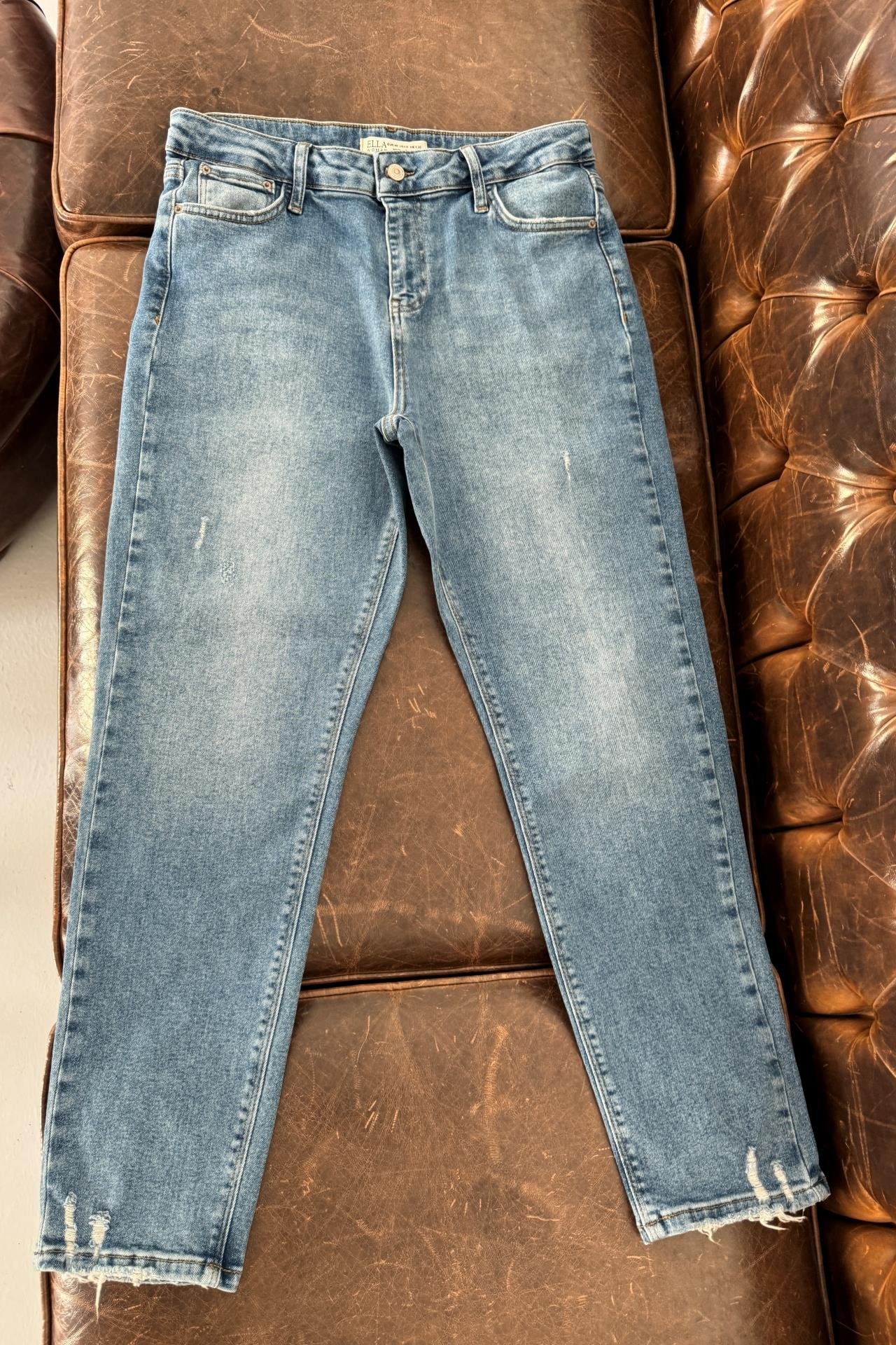 High Rise Full Likralı Büyük Beden Mom Jean JEAN